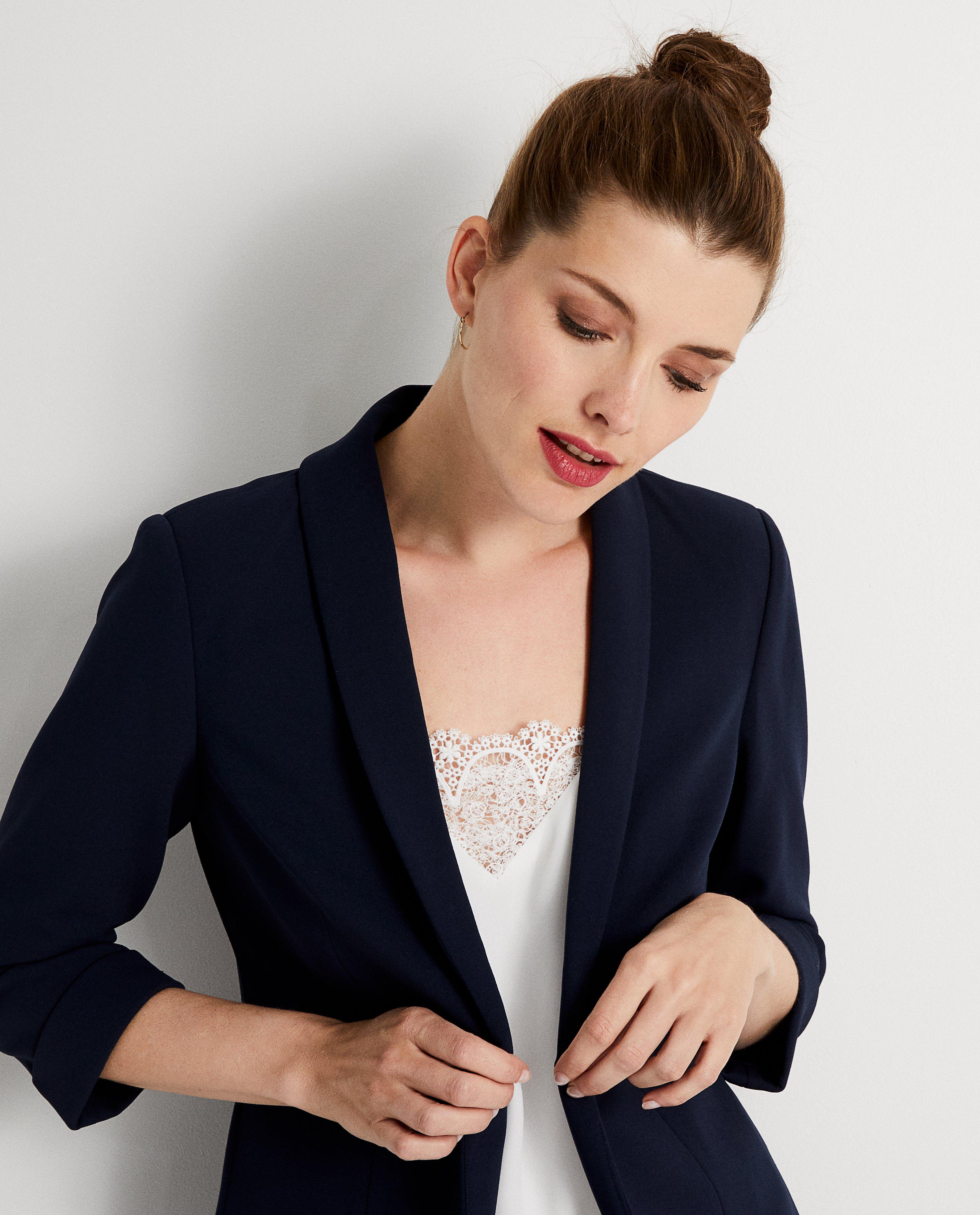 Blazers - Marineblauwe soepele blazer