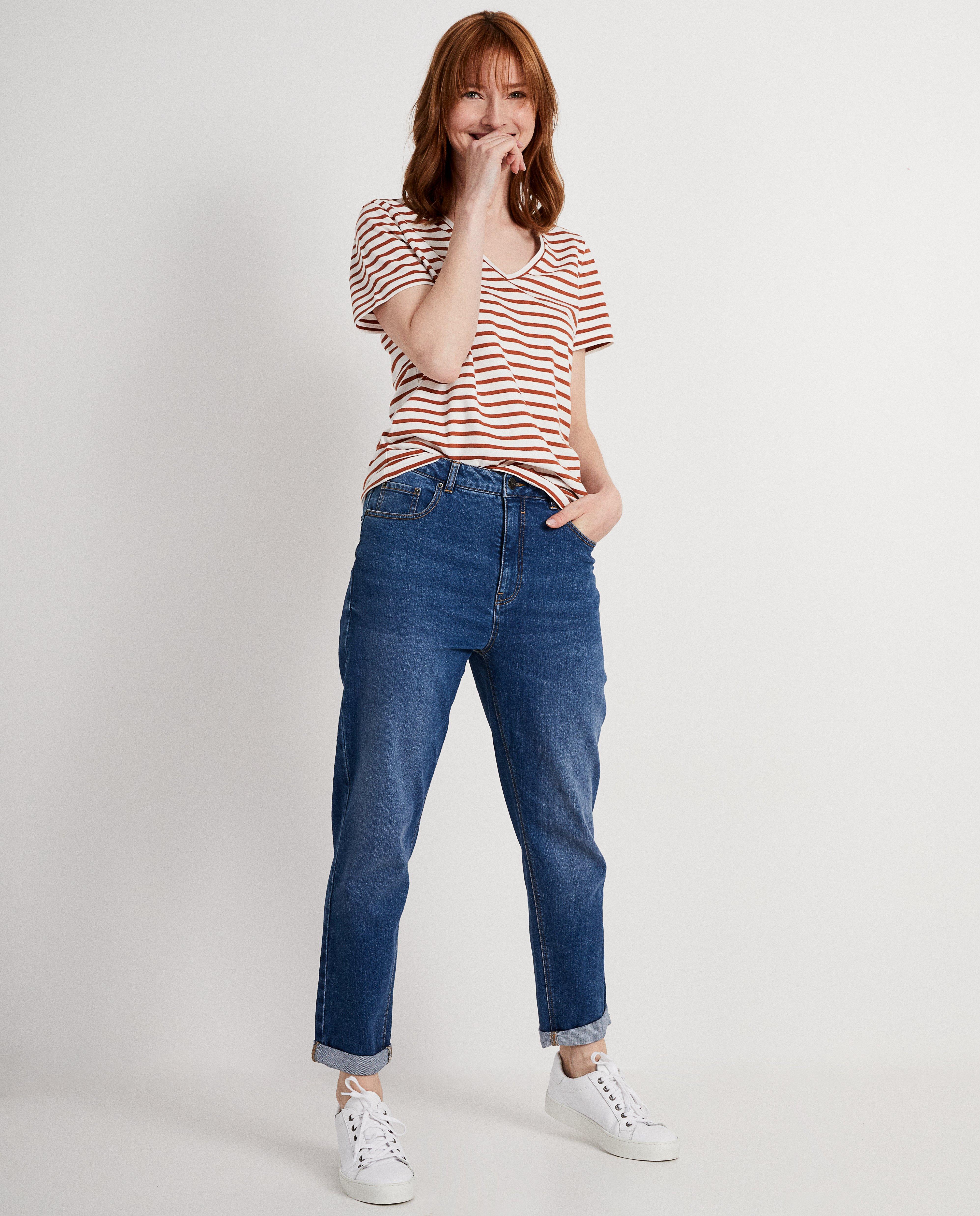 Wit T-shirt met bruine strepen - Product Detail - meerkleurig - afbeelding nummer 1