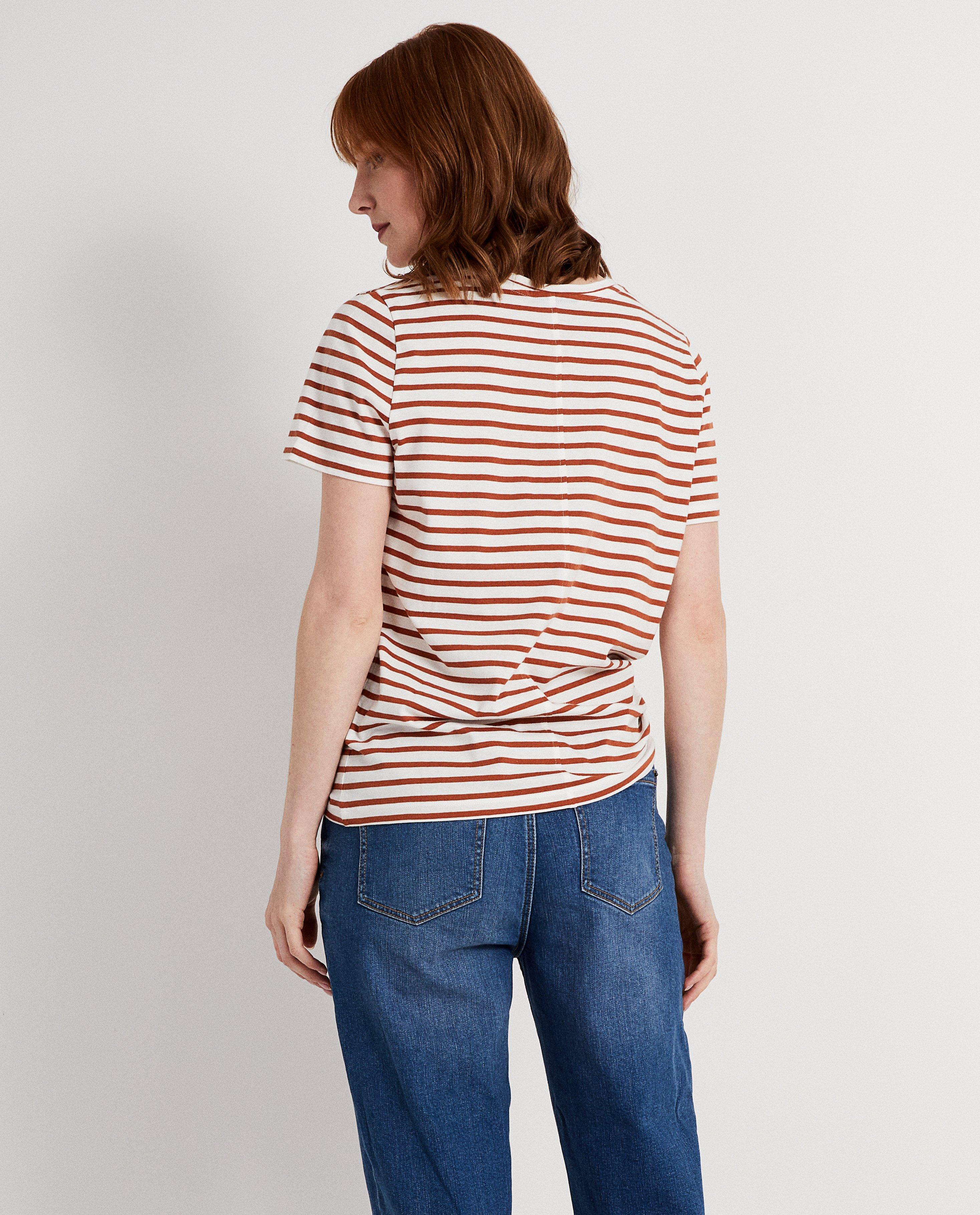 Wit T-shirt met bruine strepen - Product Detail - meerkleurig - afbeelding nummer 3