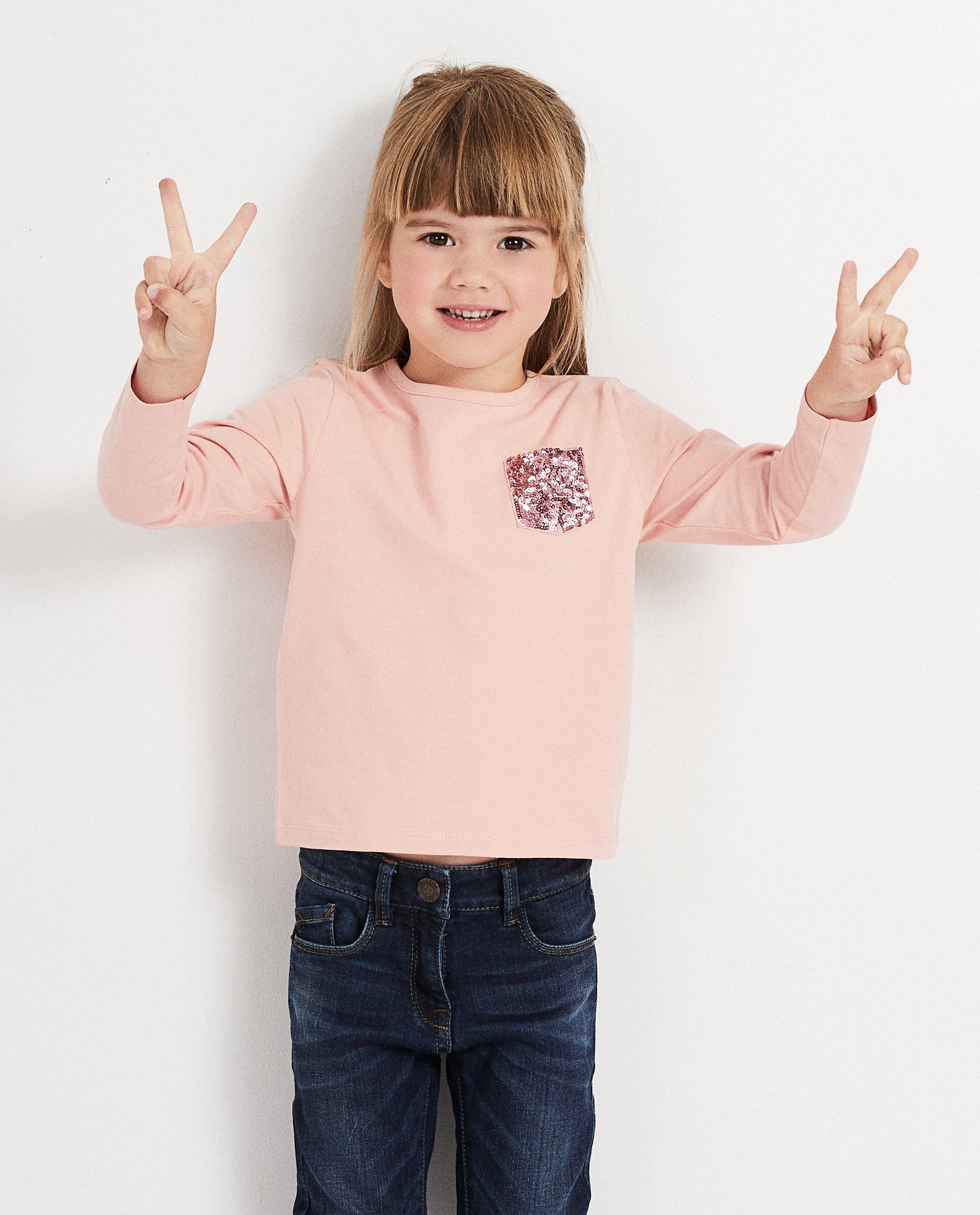 T-shirts - Roze longsleeve van biokatoen