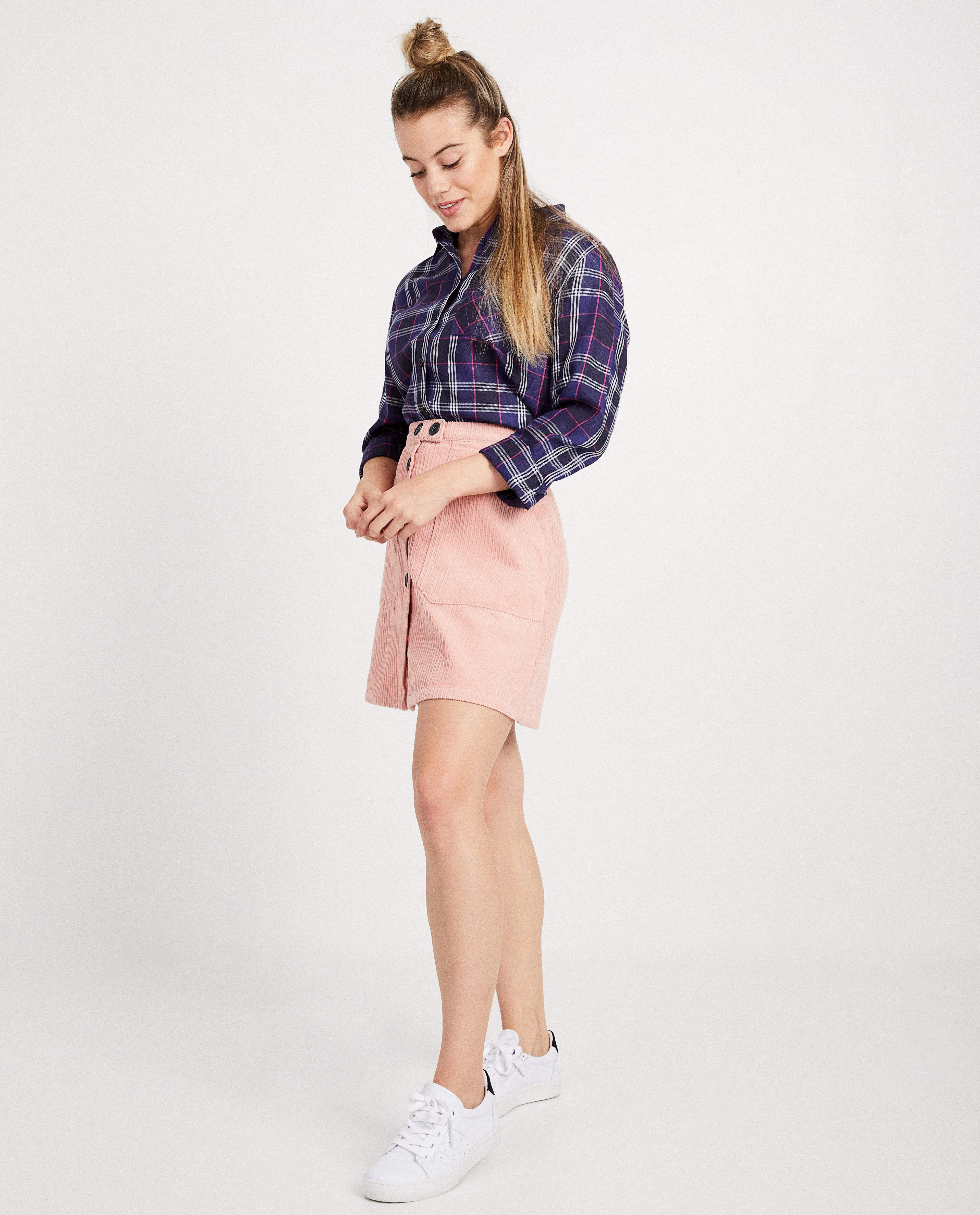 Roze rok van ribfluweel - allover - JBC