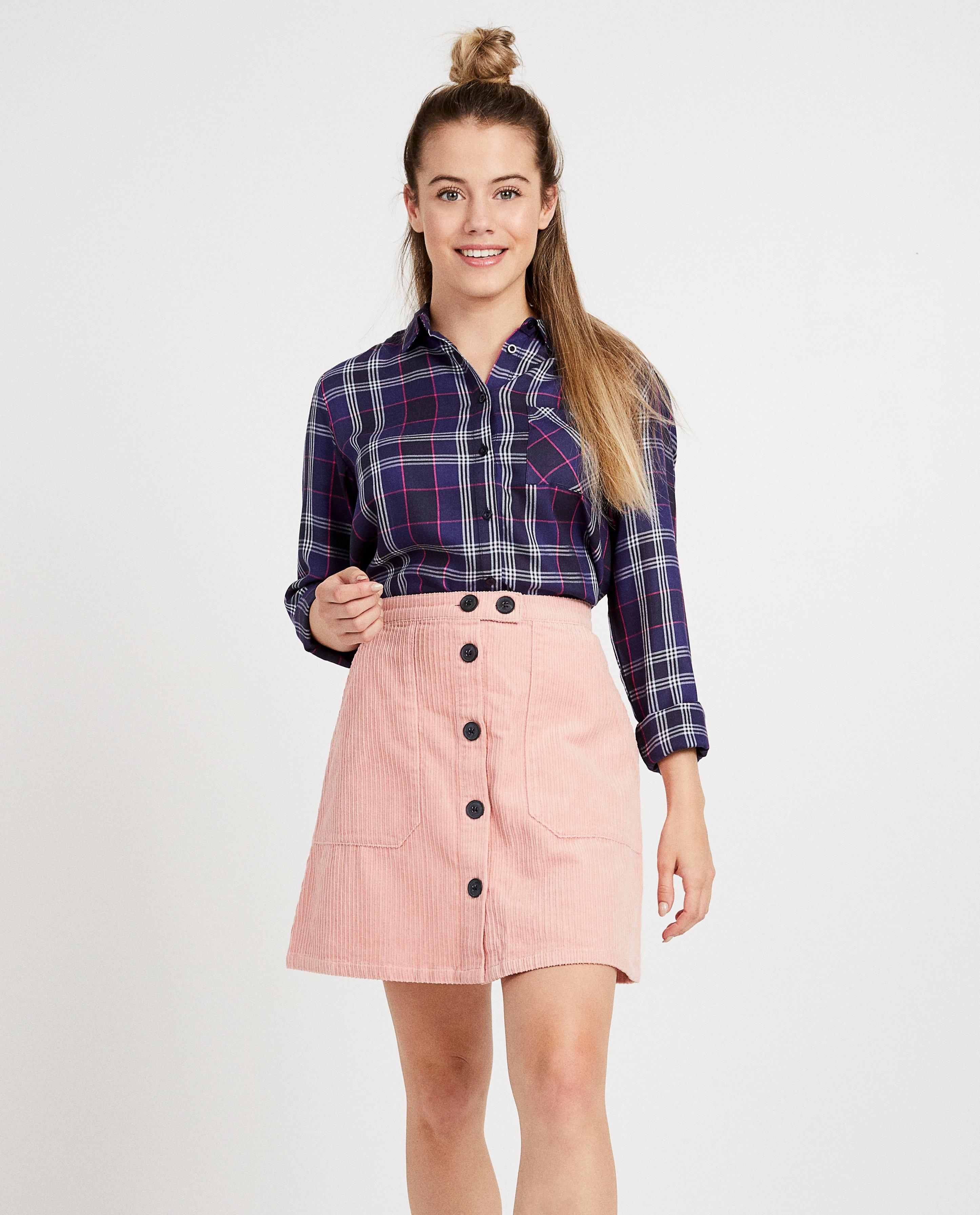 Hemden - Blauw hemd met ruitenpatroon