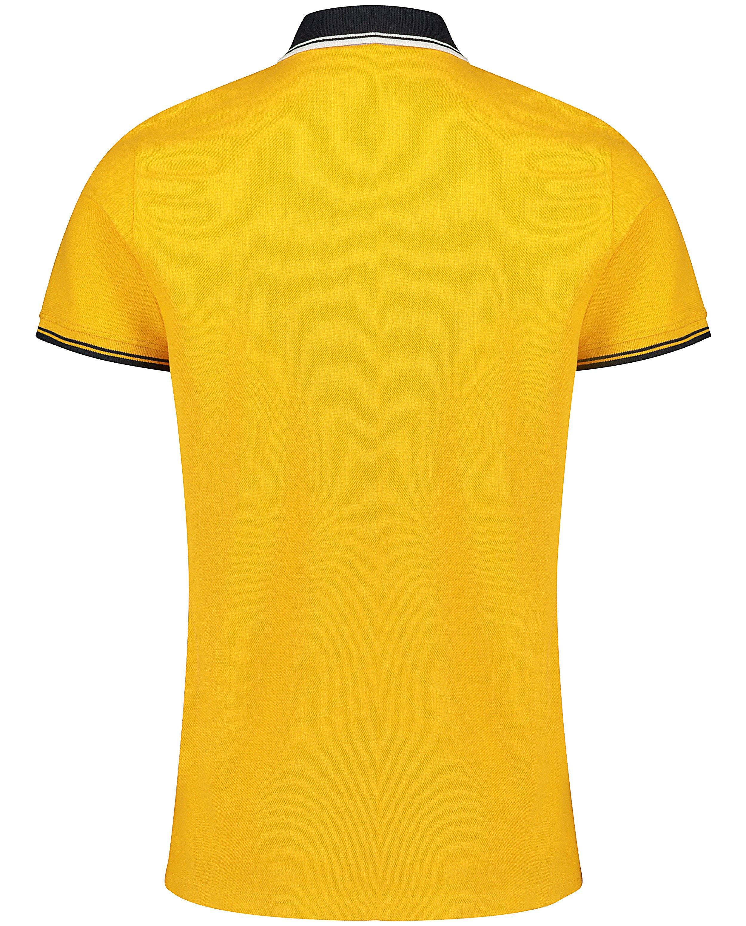 Polo ocre avec col vert - D&eacute;tails du produit - jaune fonc&eacute; - image num&eacute;ro 6