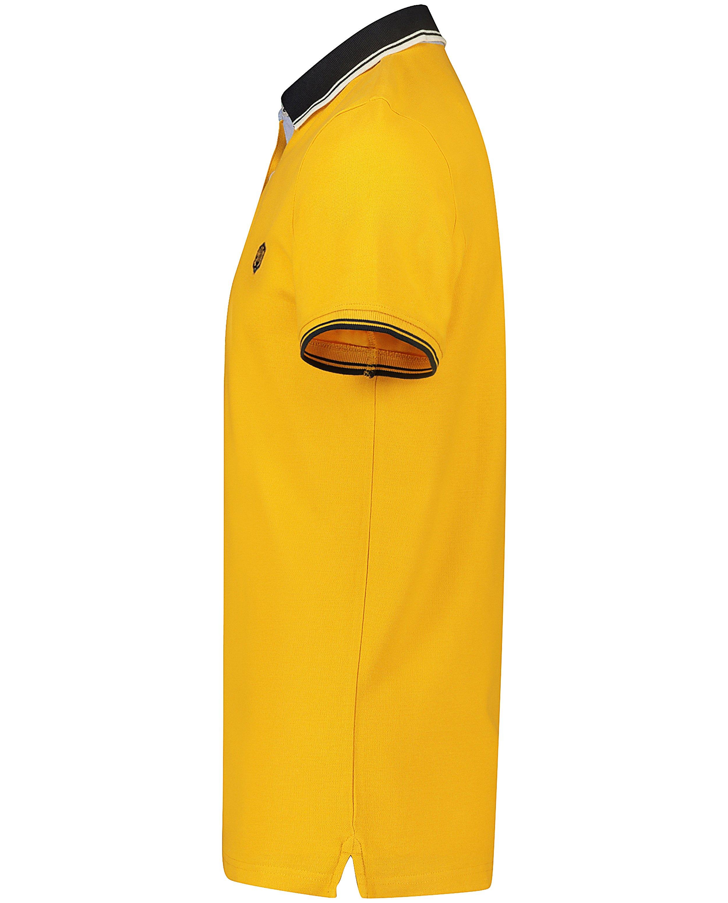 Polo ocre avec col vert - D&eacute;tails du produit - jaune fonc&eacute; - image num&eacute;ro 7