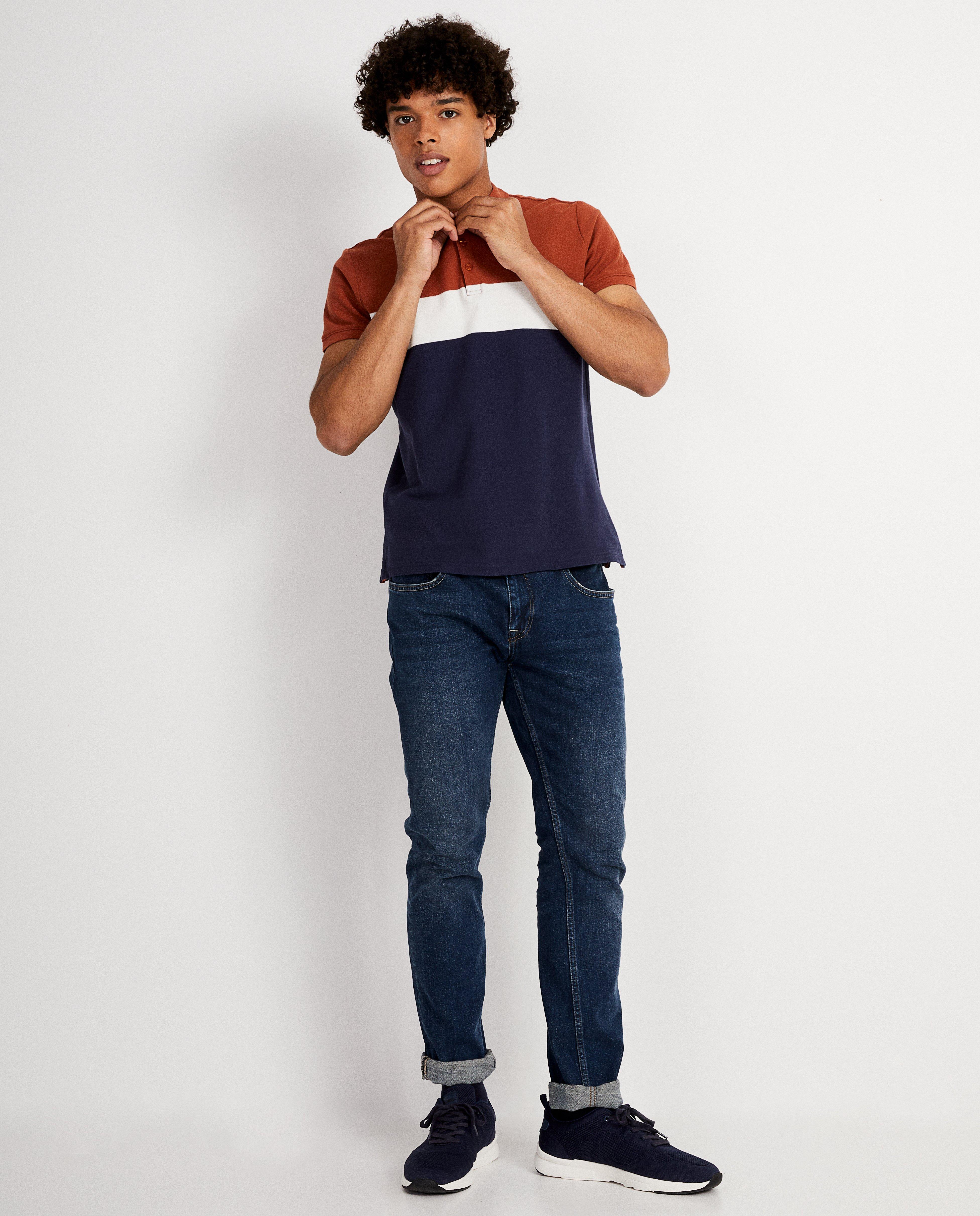 Polo met color block - in verschillende kleuren - JBC