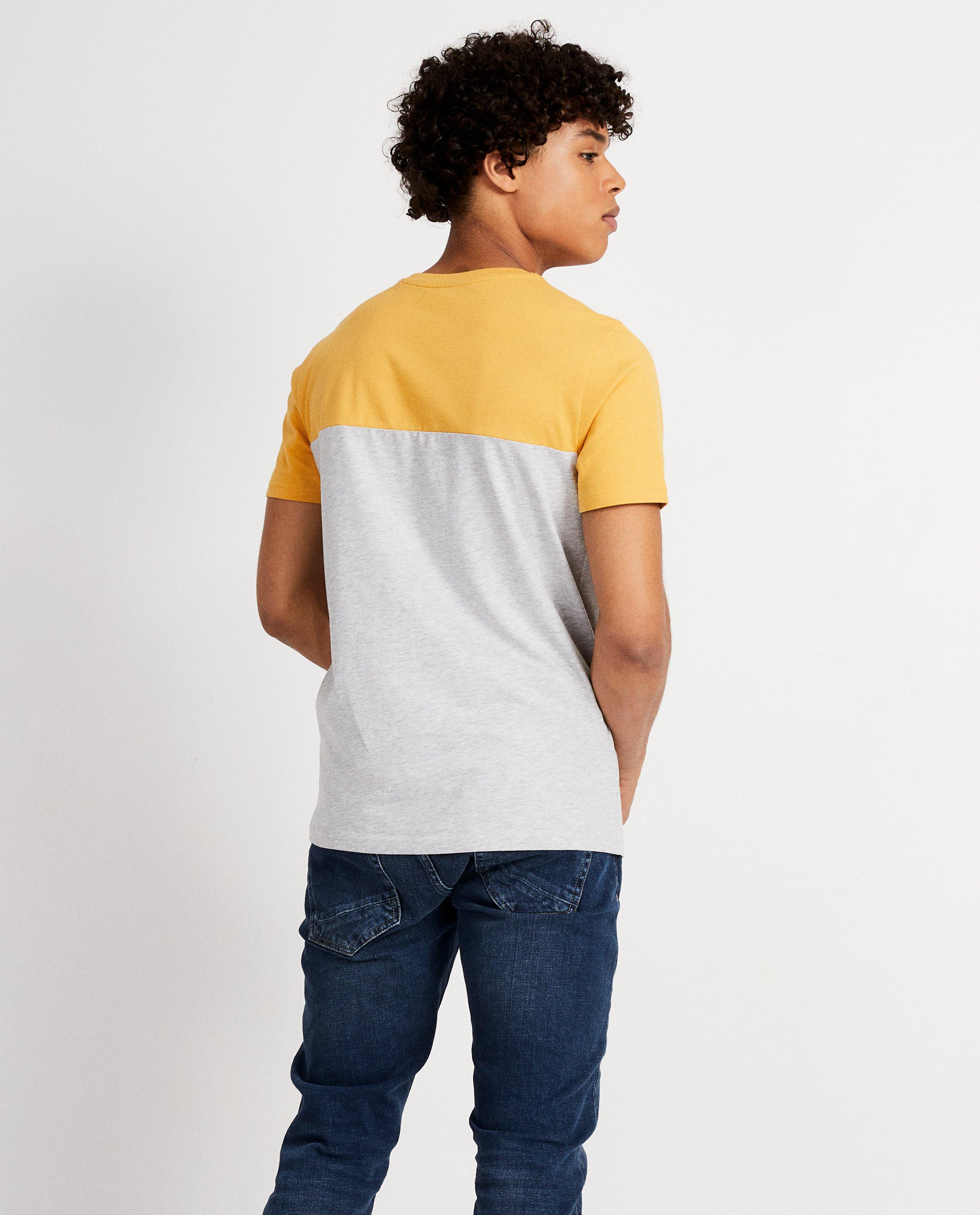 T-shirts - Grijs T-shirt met color block