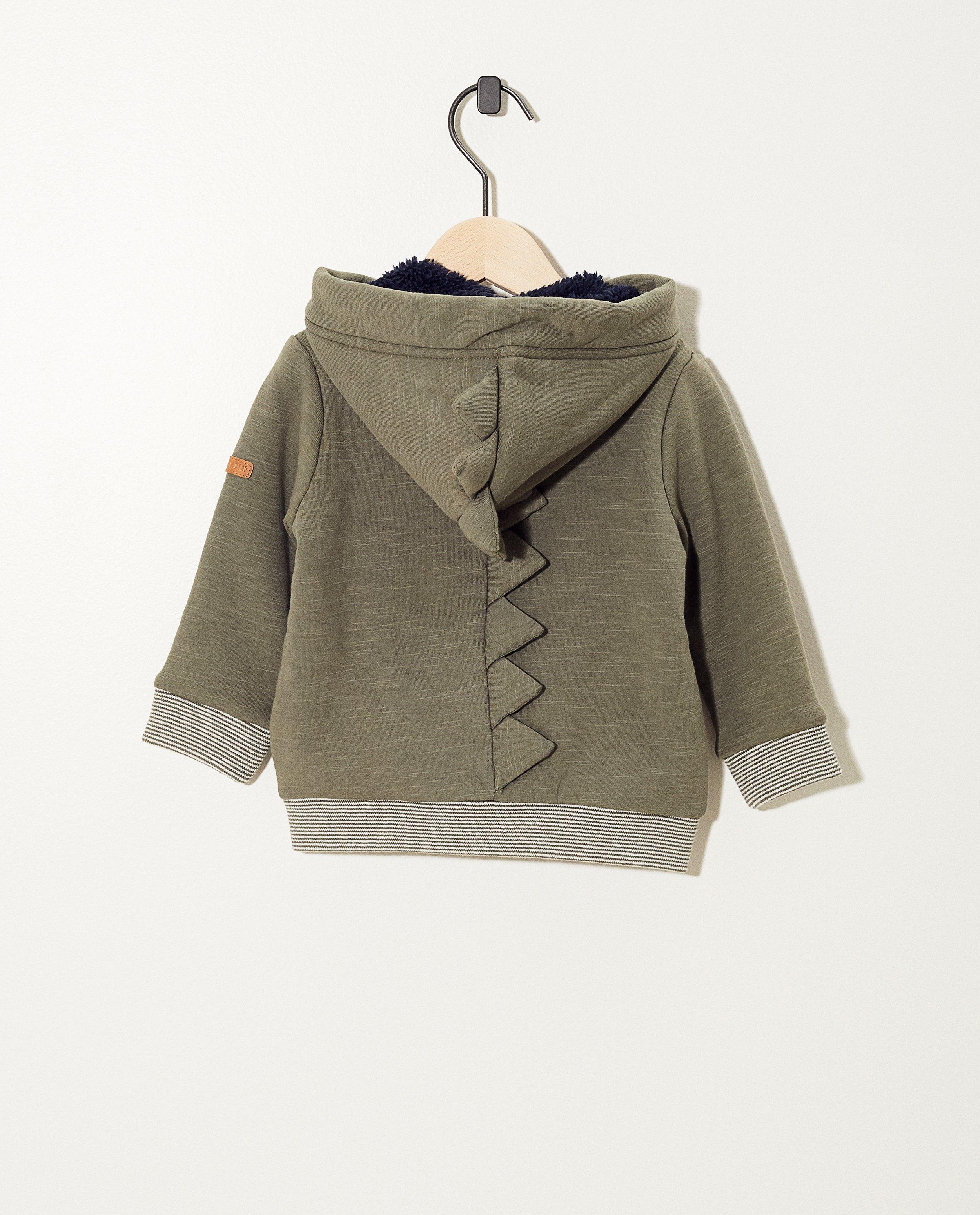 Teddys - Gilet kaki à capuchon