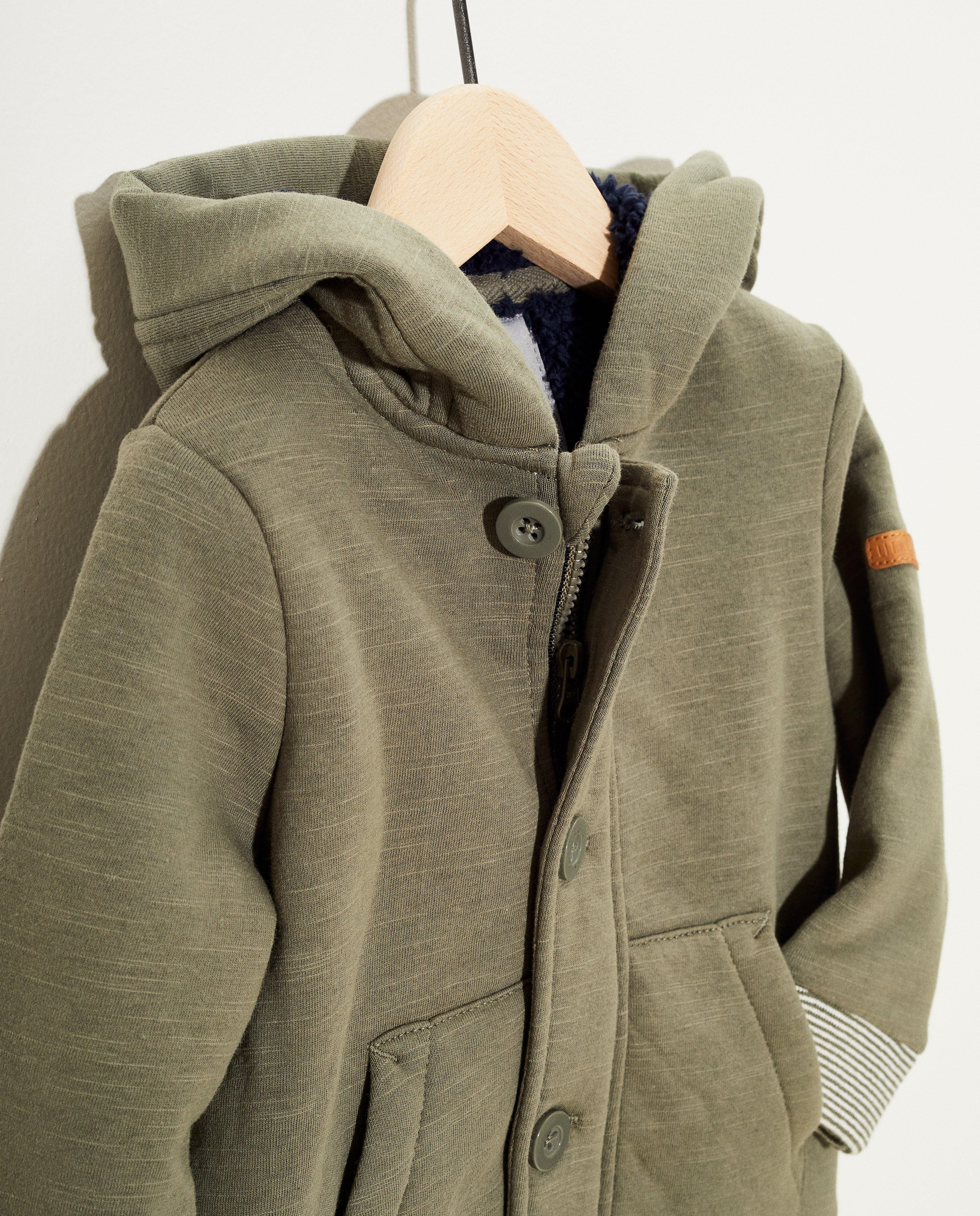 Teddys - Gilet kaki à capuchon