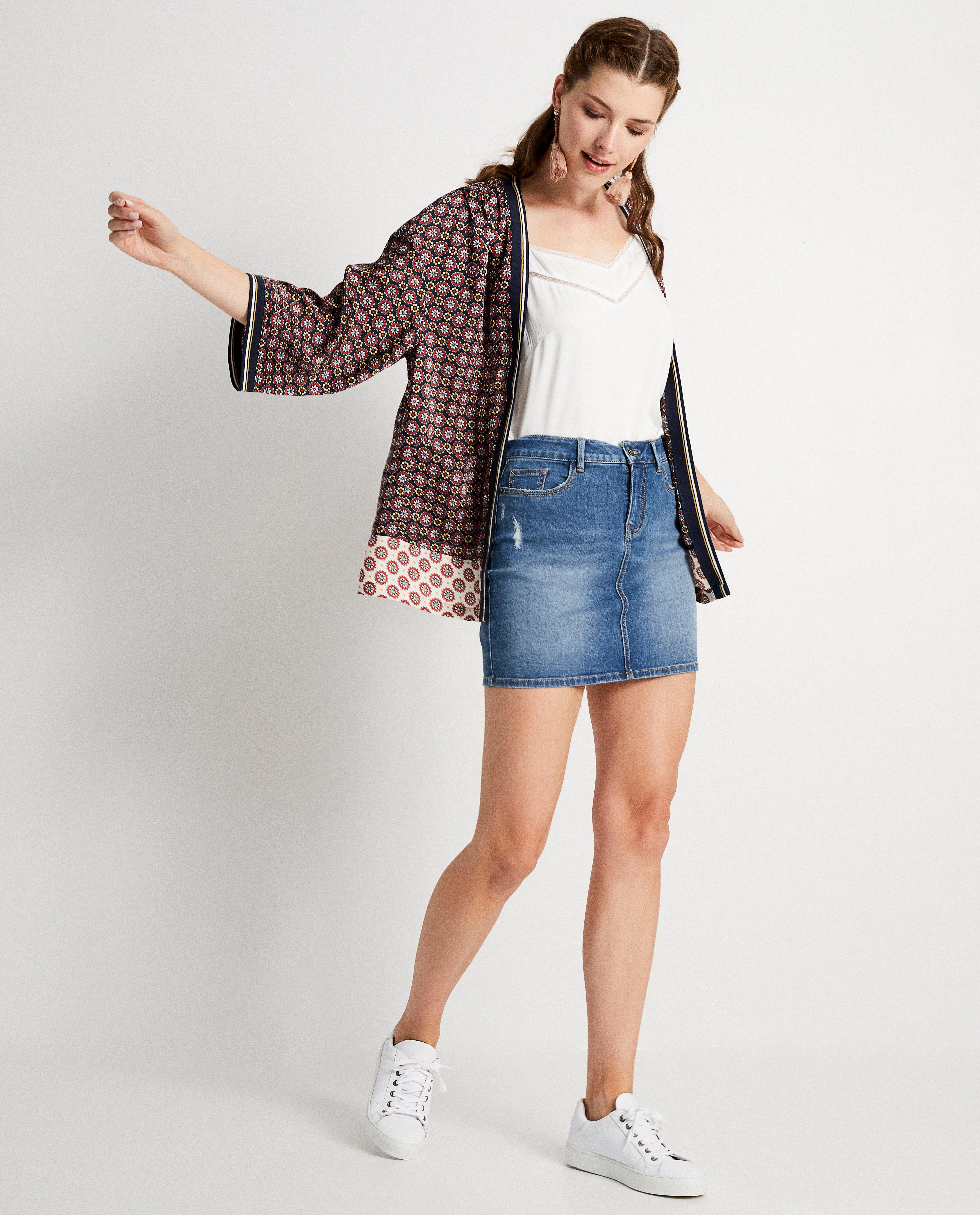 Donkerblauwe kimono met print Youh! - Product Detail - meerkleurig - afbeelding nummer 1