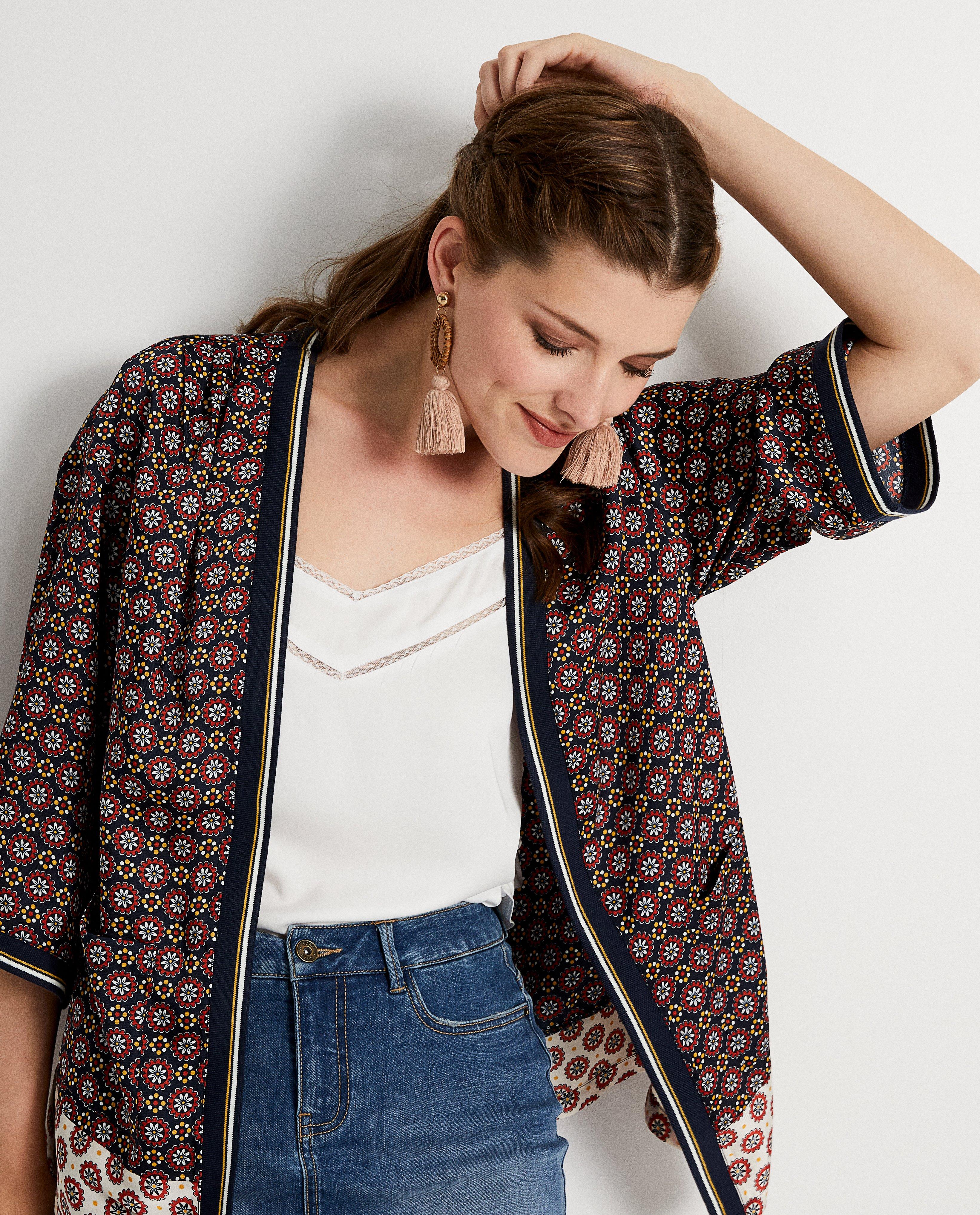 Donkerblauwe kimono met print Youh! - Product Detail - meerkleurig - afbeelding nummer 4