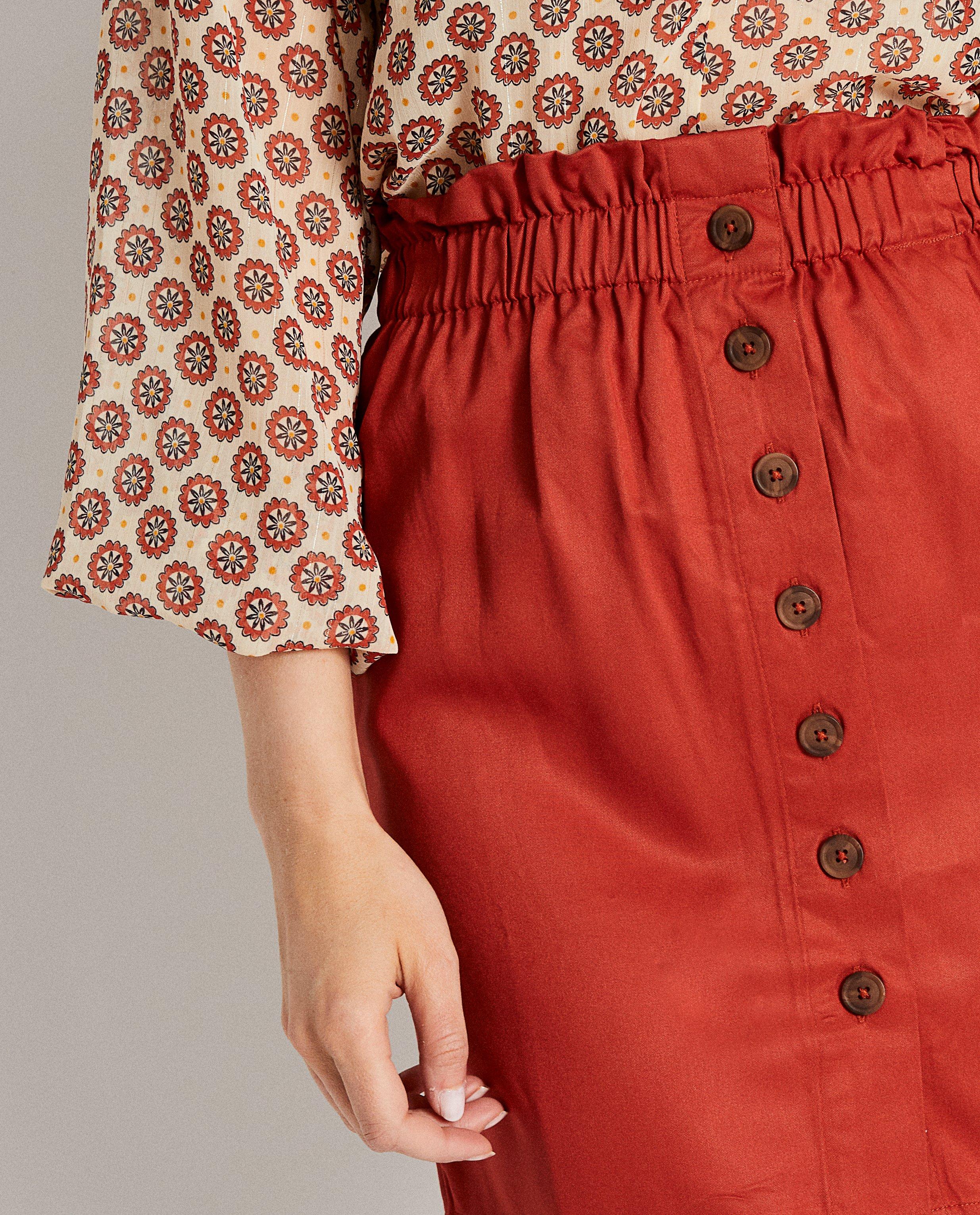 Terracotta rok - Product Detail - donkerrood - afbeelding nummer 4