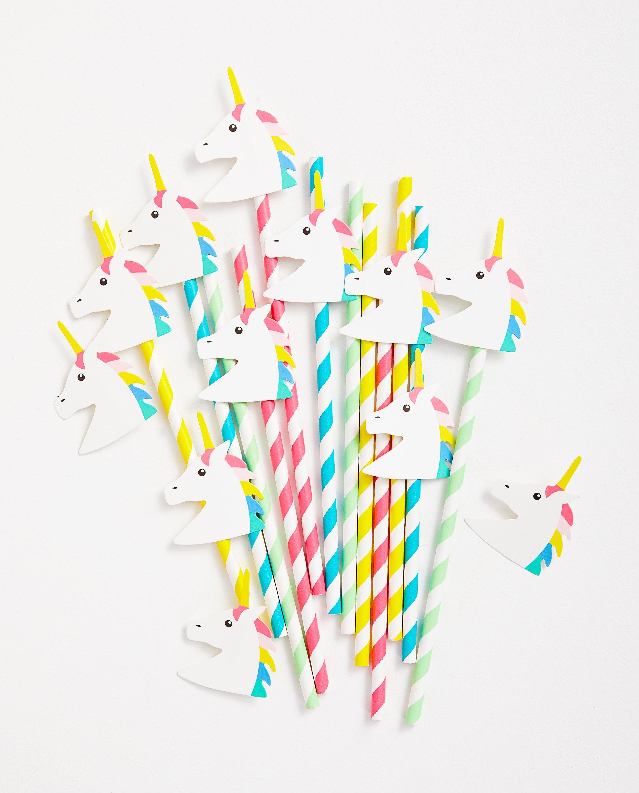 Pailles d’anniversaire - licorne avec décoration - JBC