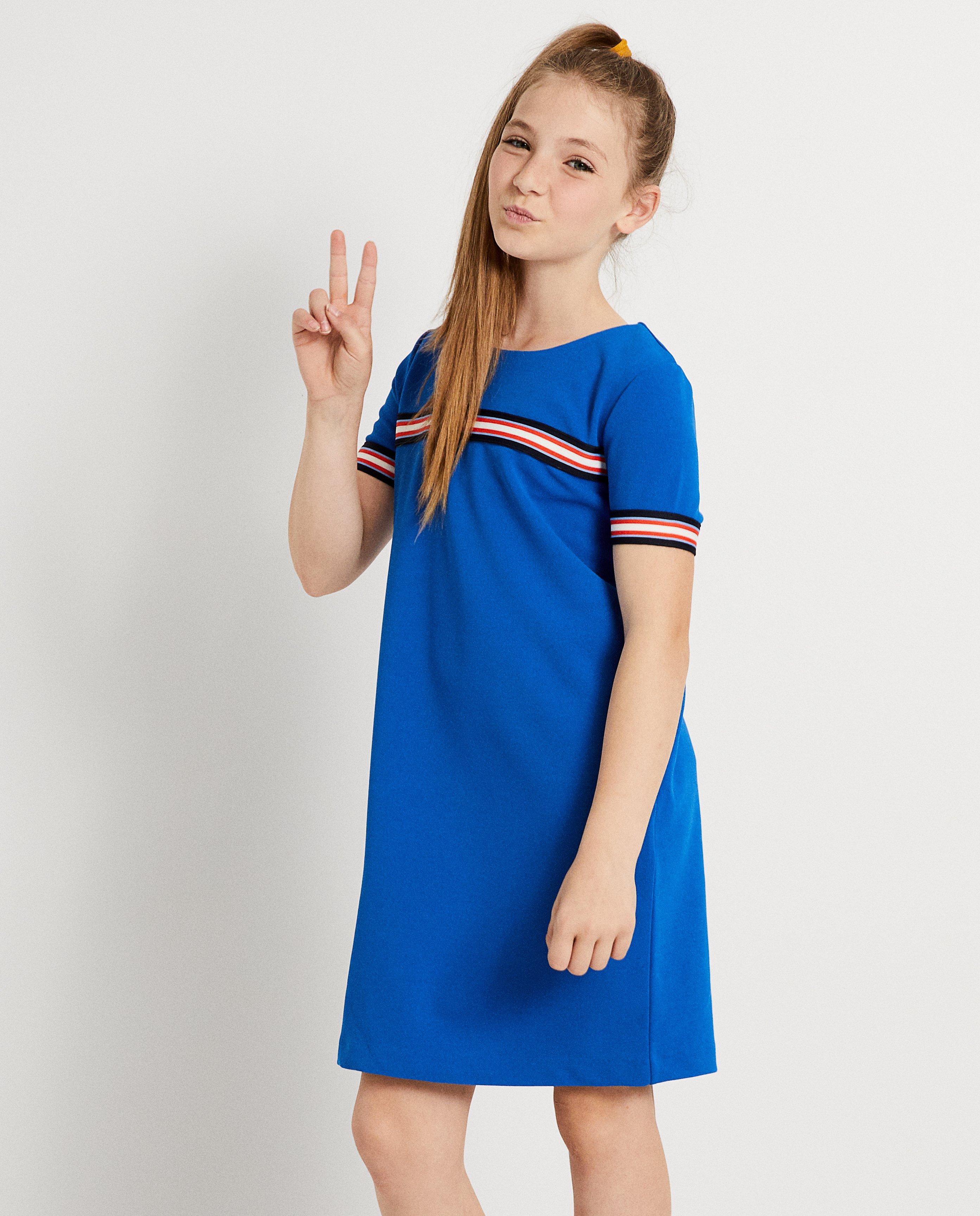 Robes - Robe bleu vif, bande sportive