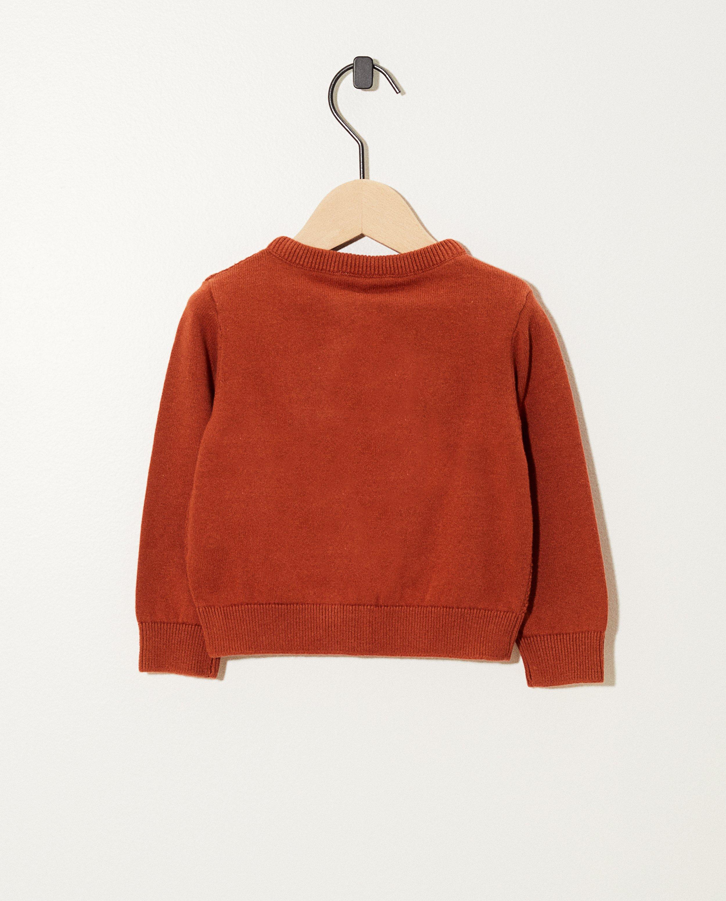 Cardigans - Terracotta vest met reliëf