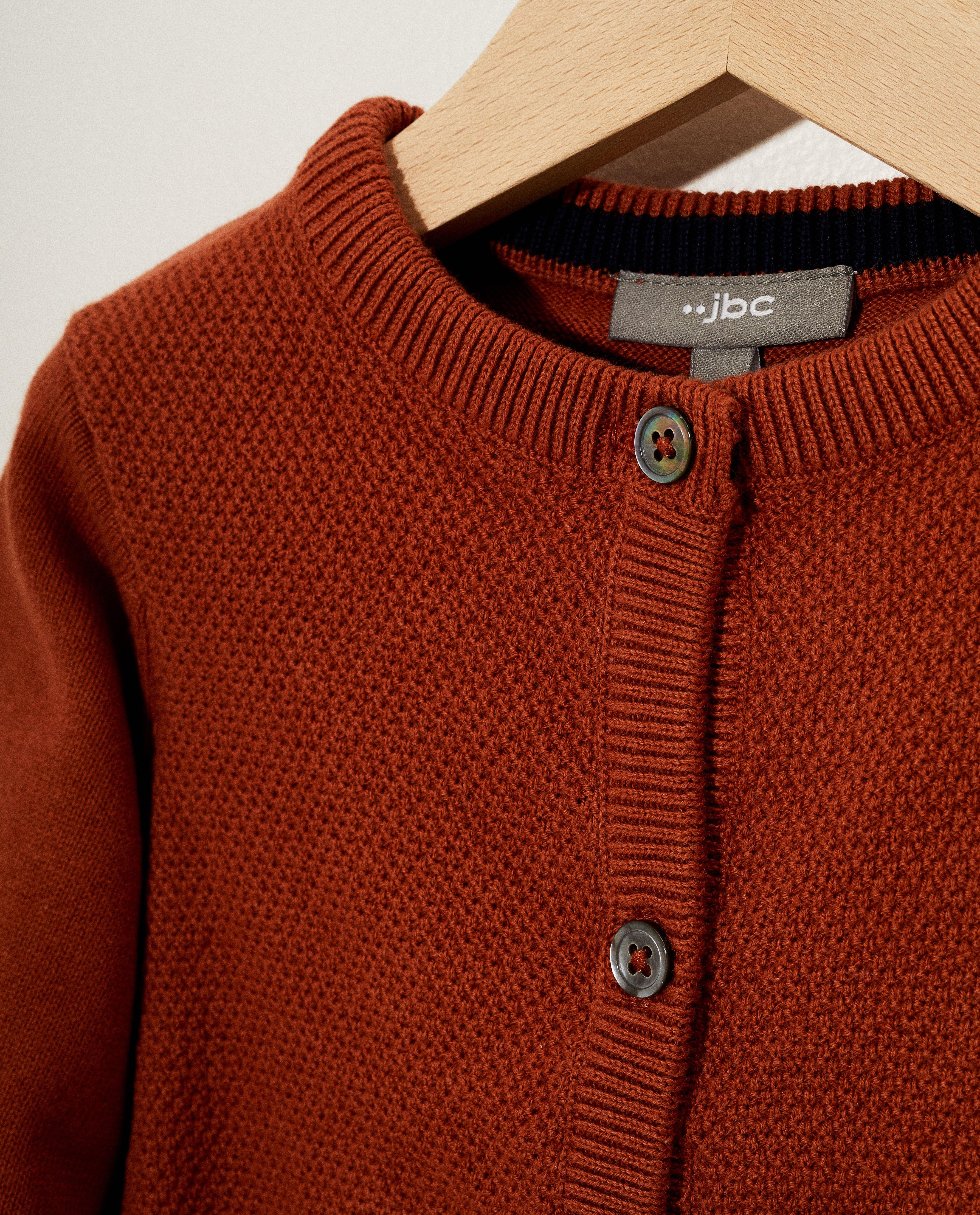 Cardigans - Terracotta vest met reliëf