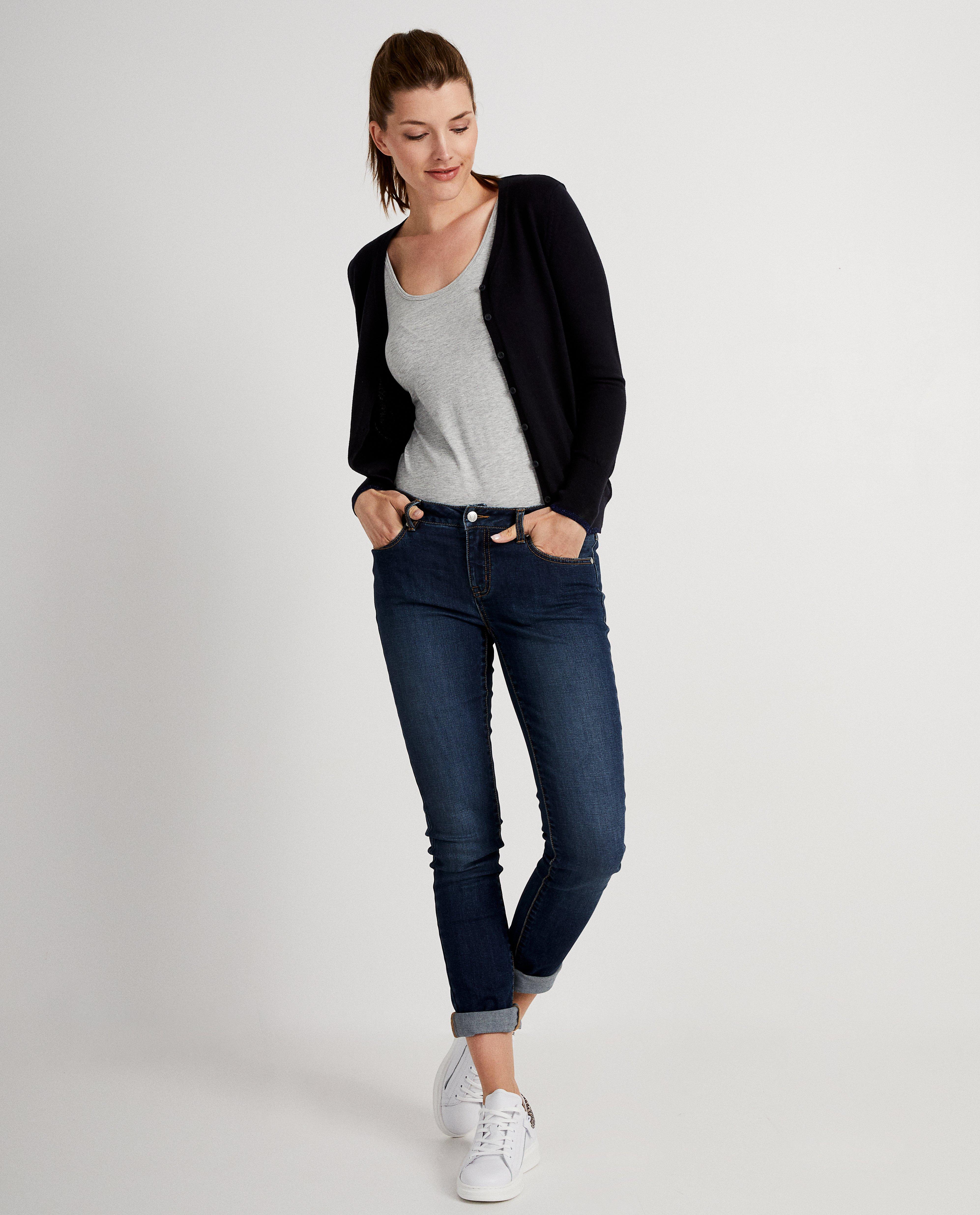 Cardigan bleu marine - bord à paillettes - JBC