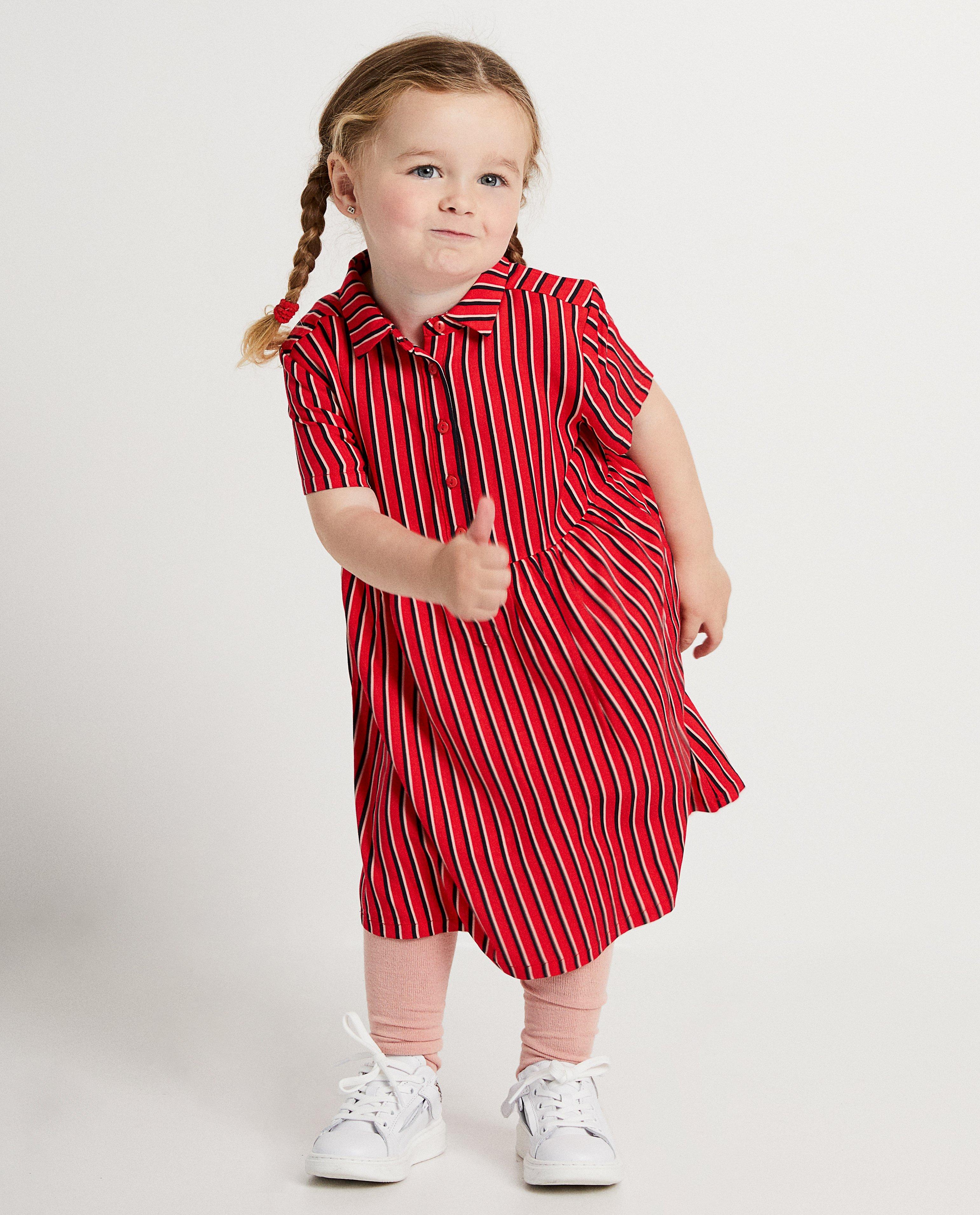 Rode jurk met streepjes - Product Detail - meerkleurig - afbeelding nummer 2