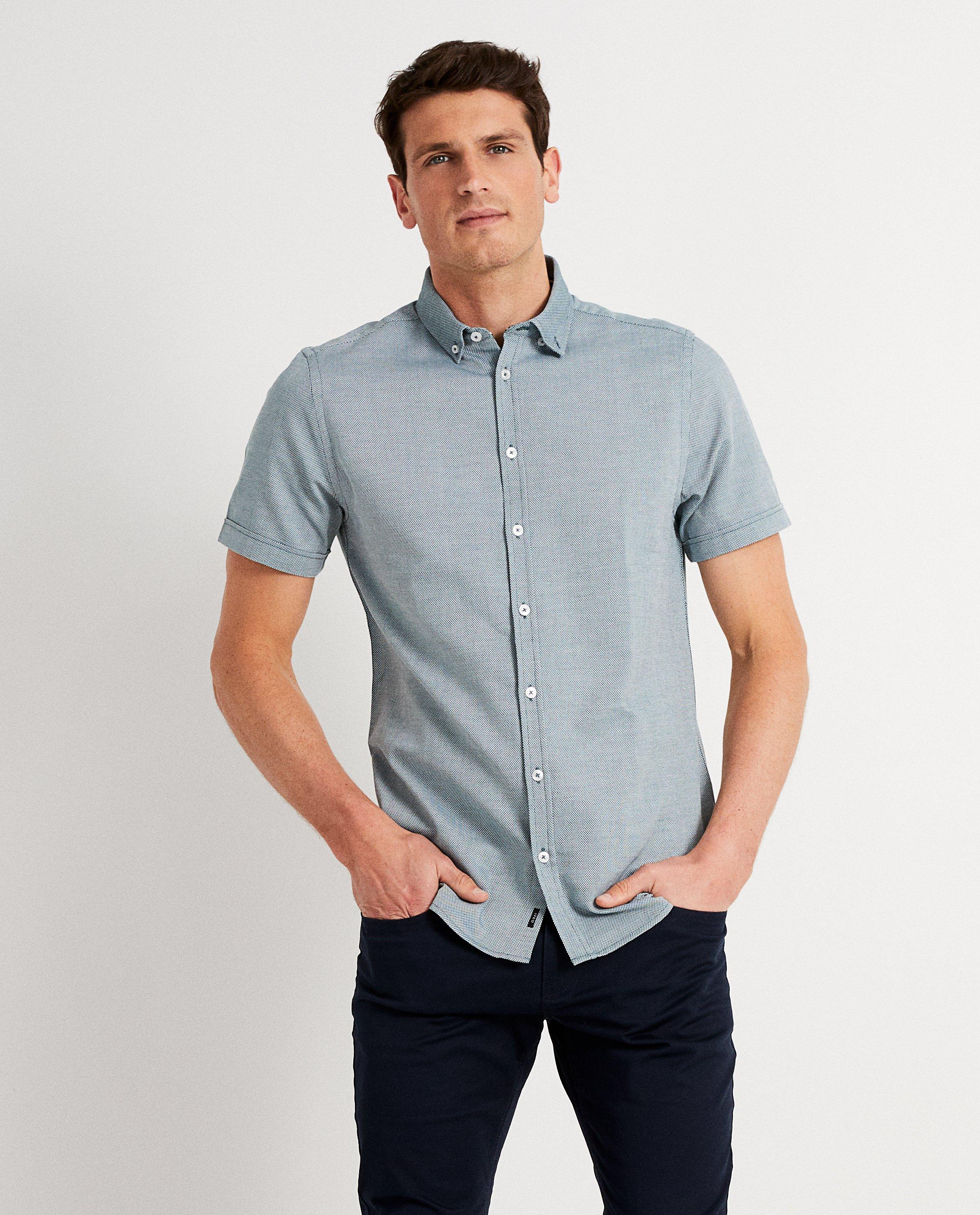 Hemden - Groen hemd met witte print