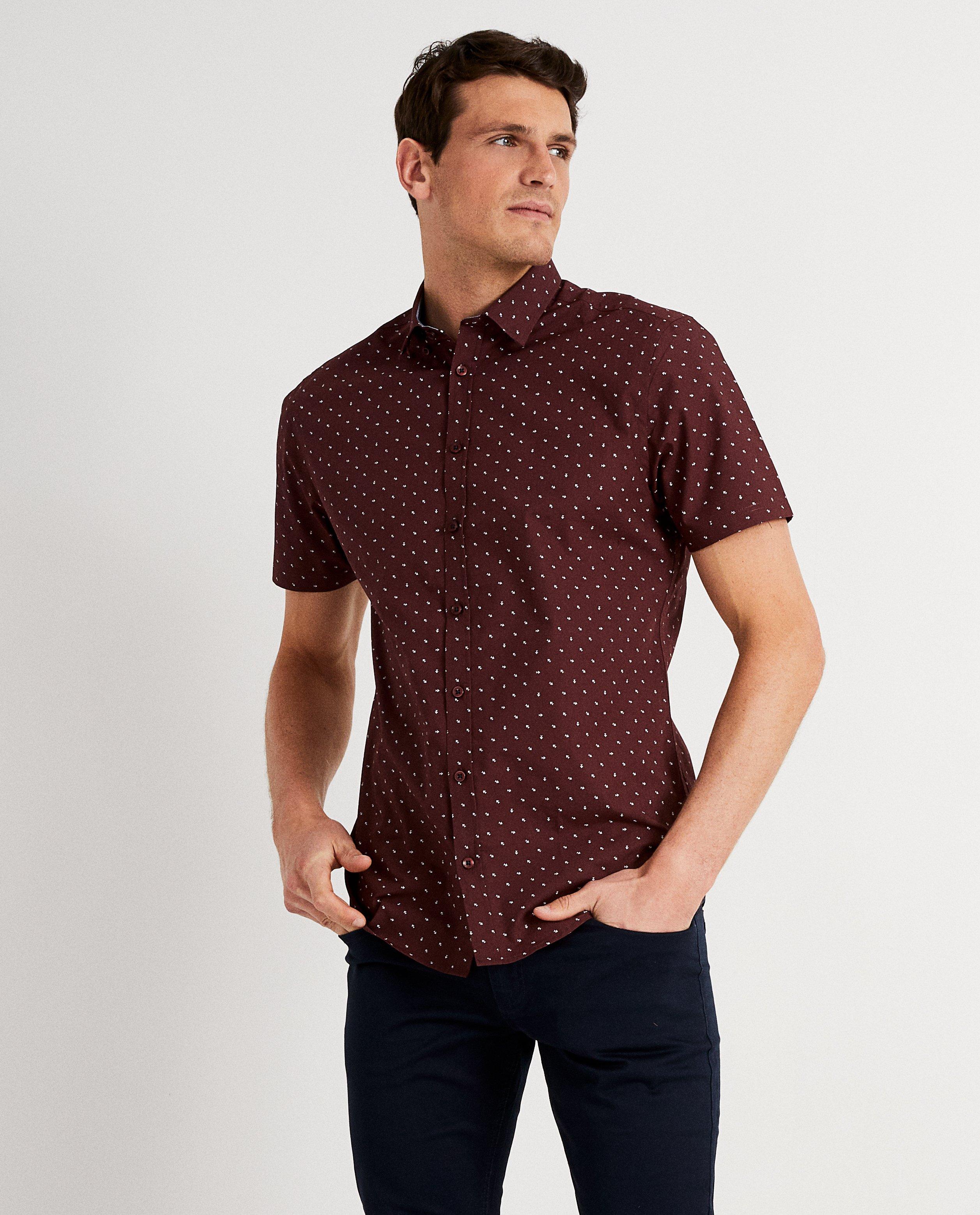 Bordeaux hemd met pijltjesprint - Product Detail - meerkleurig - afbeelding nummer 2