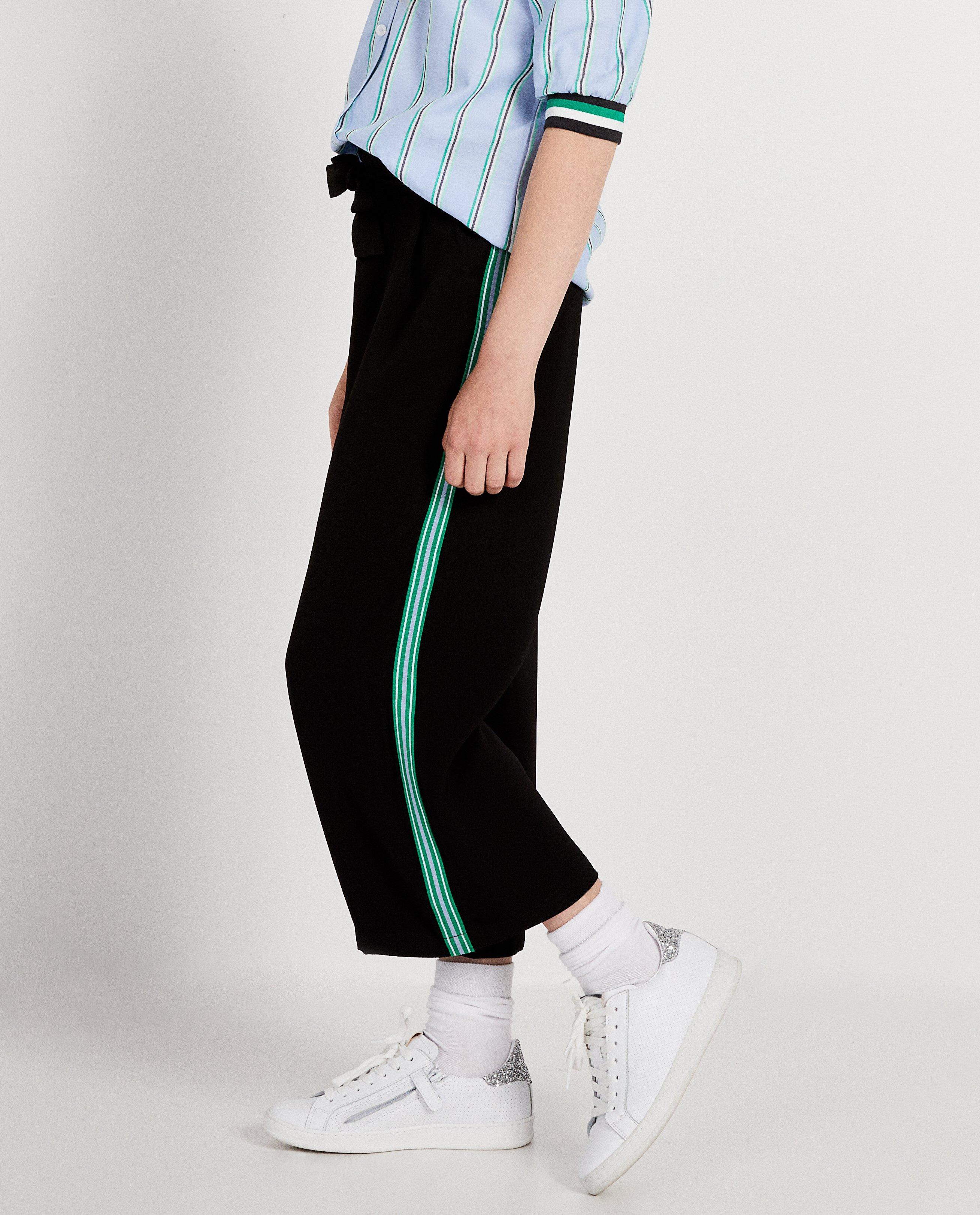 Pantalons - Pantalon noir, bande sportive