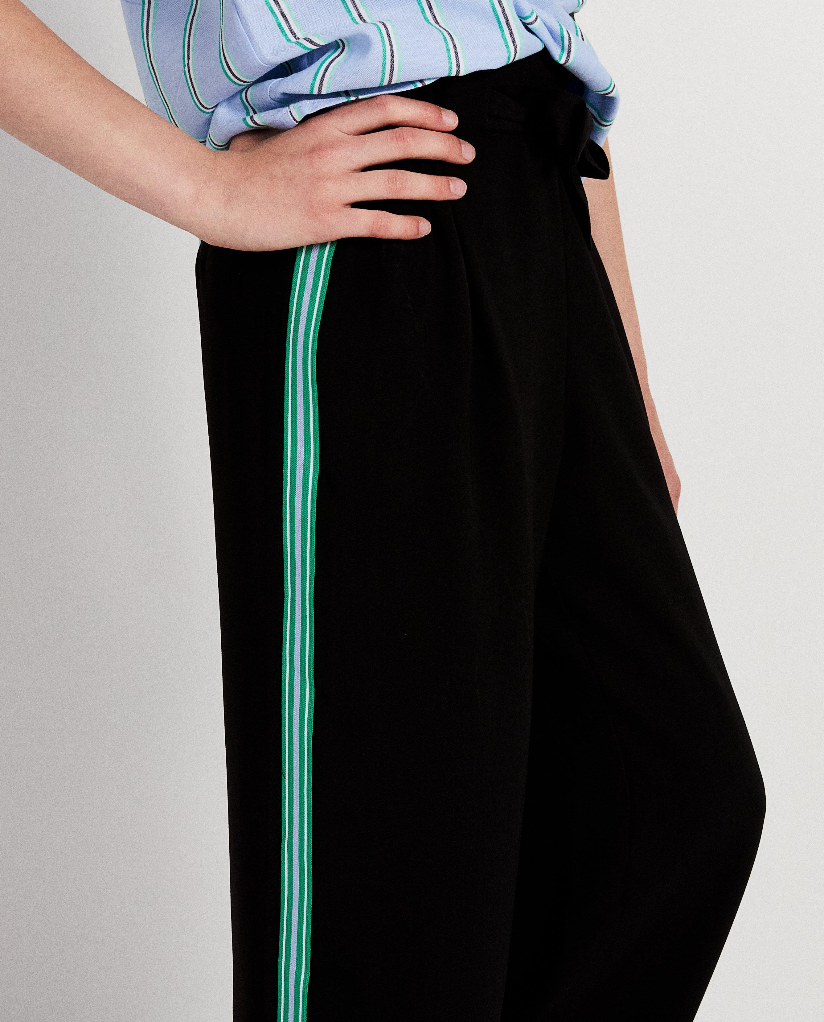 Pantalons - Pantalon noir, bande sportive