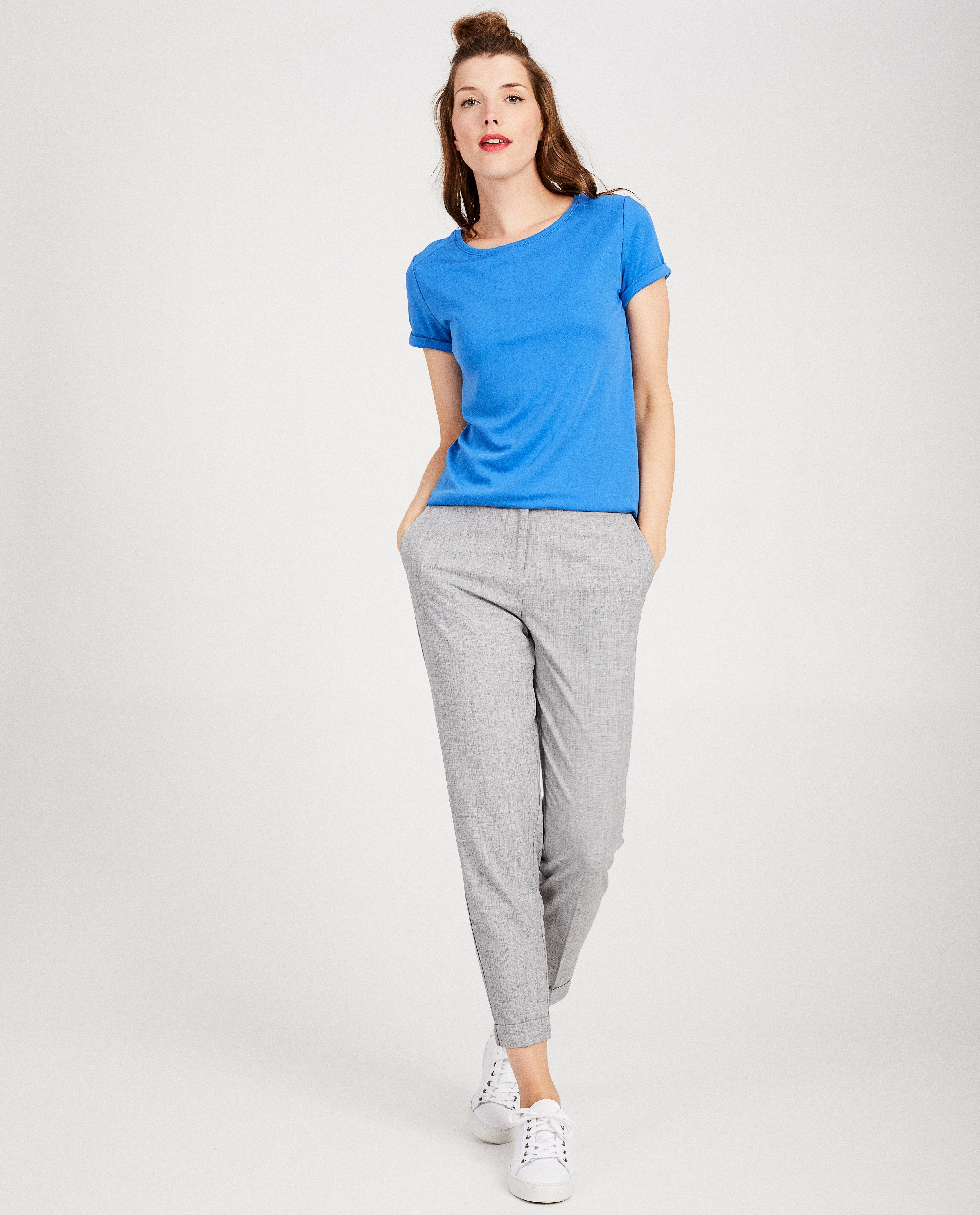 Pantalon gris chiné Sora - fil métallisé - Sora