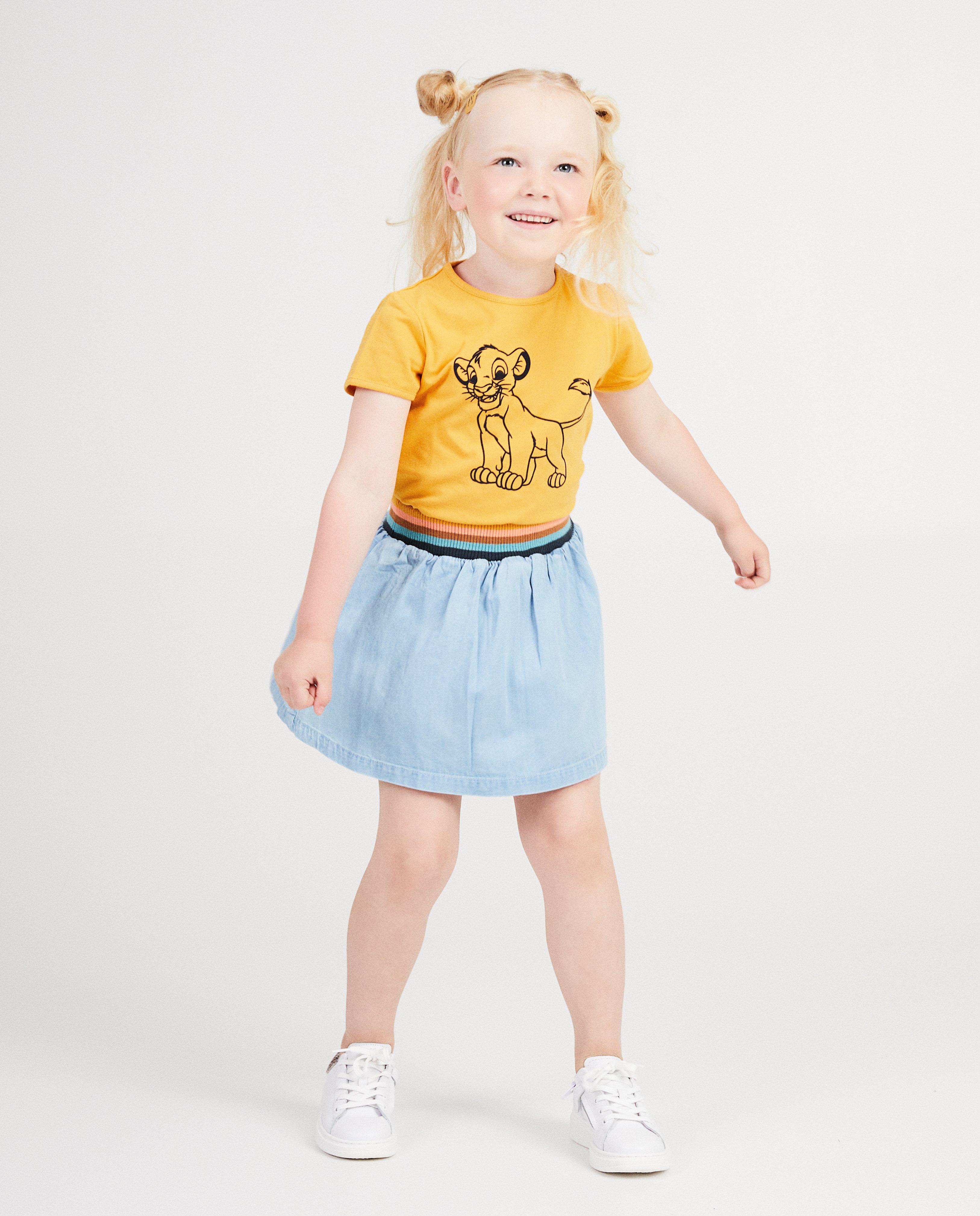 T-shirt jaune Le Roi Lion - Disney - Imprimé en velours - Lion King