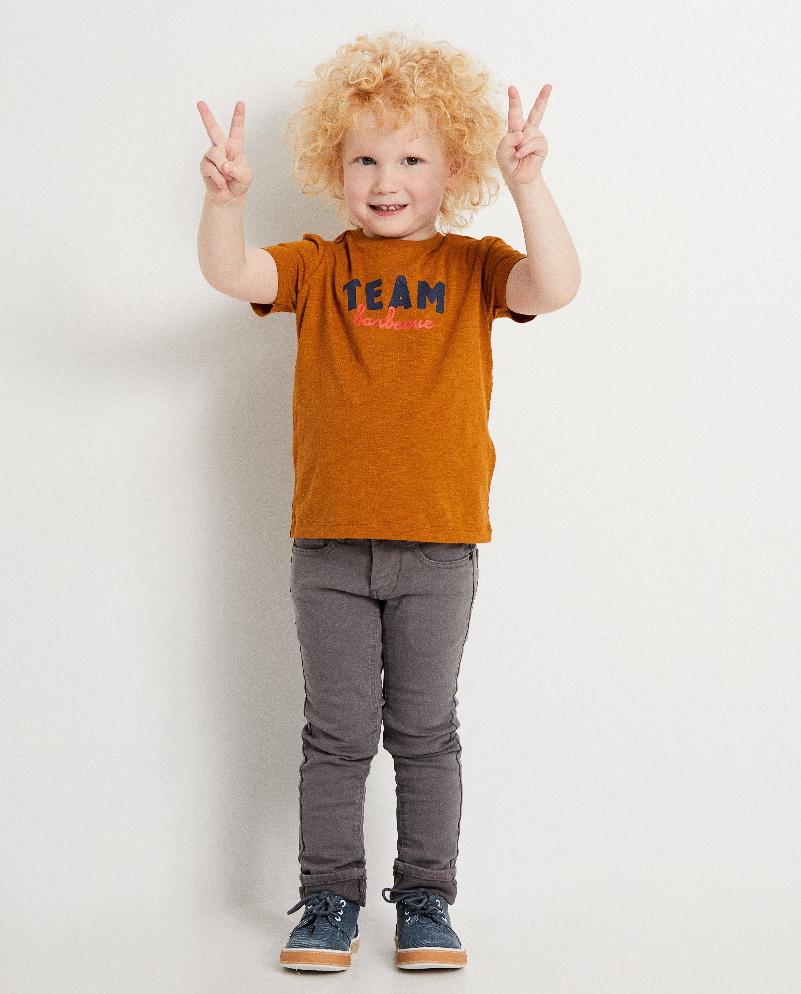 T-shirt terracotta à inscription - Twinning shirt - JBC
