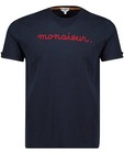T-shirts - Marineblauw T-shirt met opschrift
