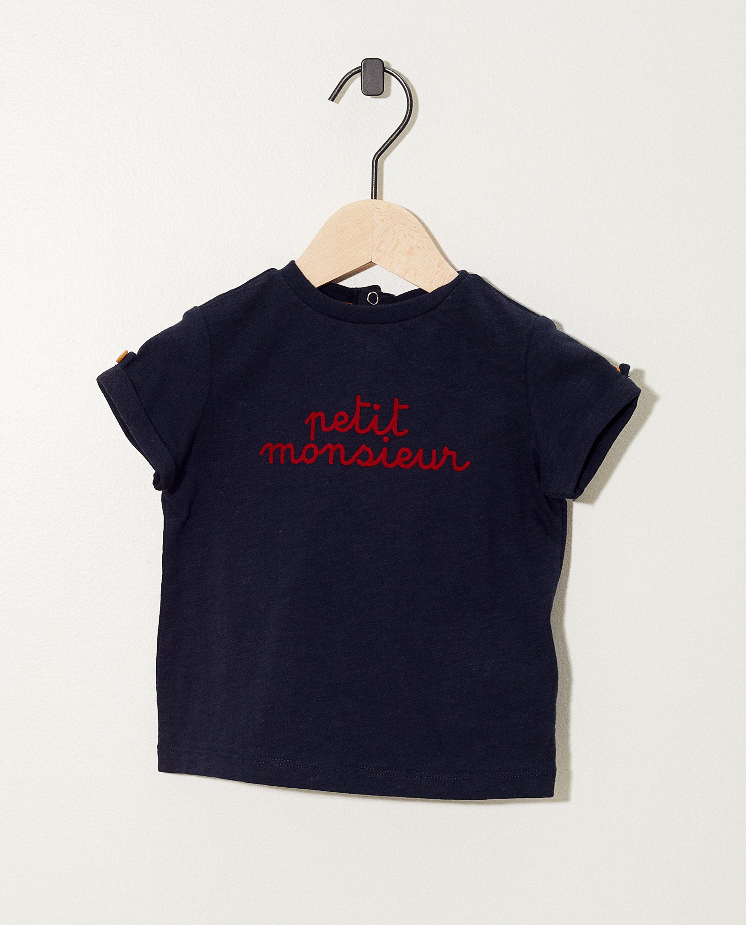 T-shirt bleu marine à inscription - Twinning shirt - JBC