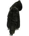 Poncho's en teddy's - Kakigroene - zwarte omkeerbare jas
