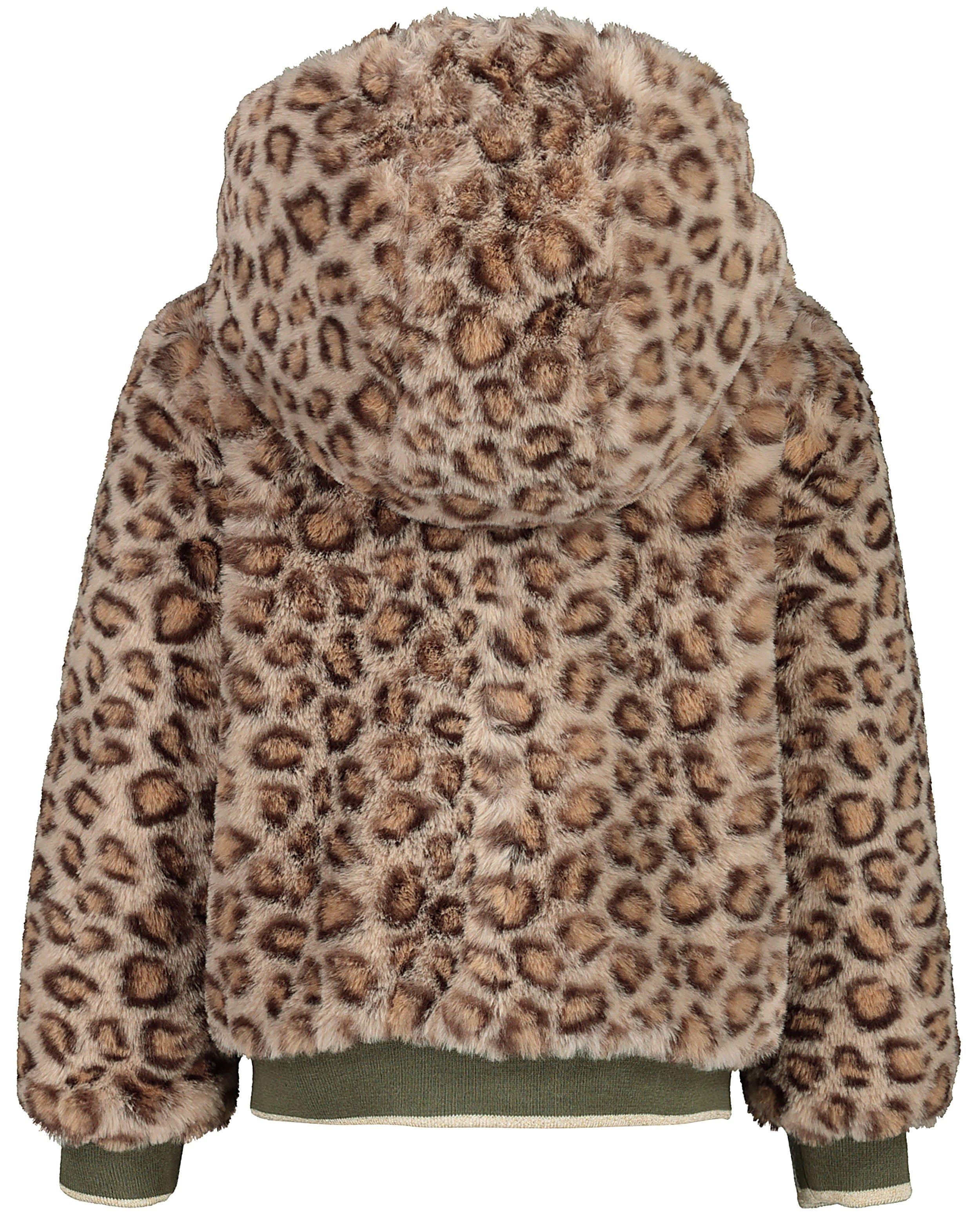 Poncho's en teddy's - Groen omkeerbaar jasje met pels