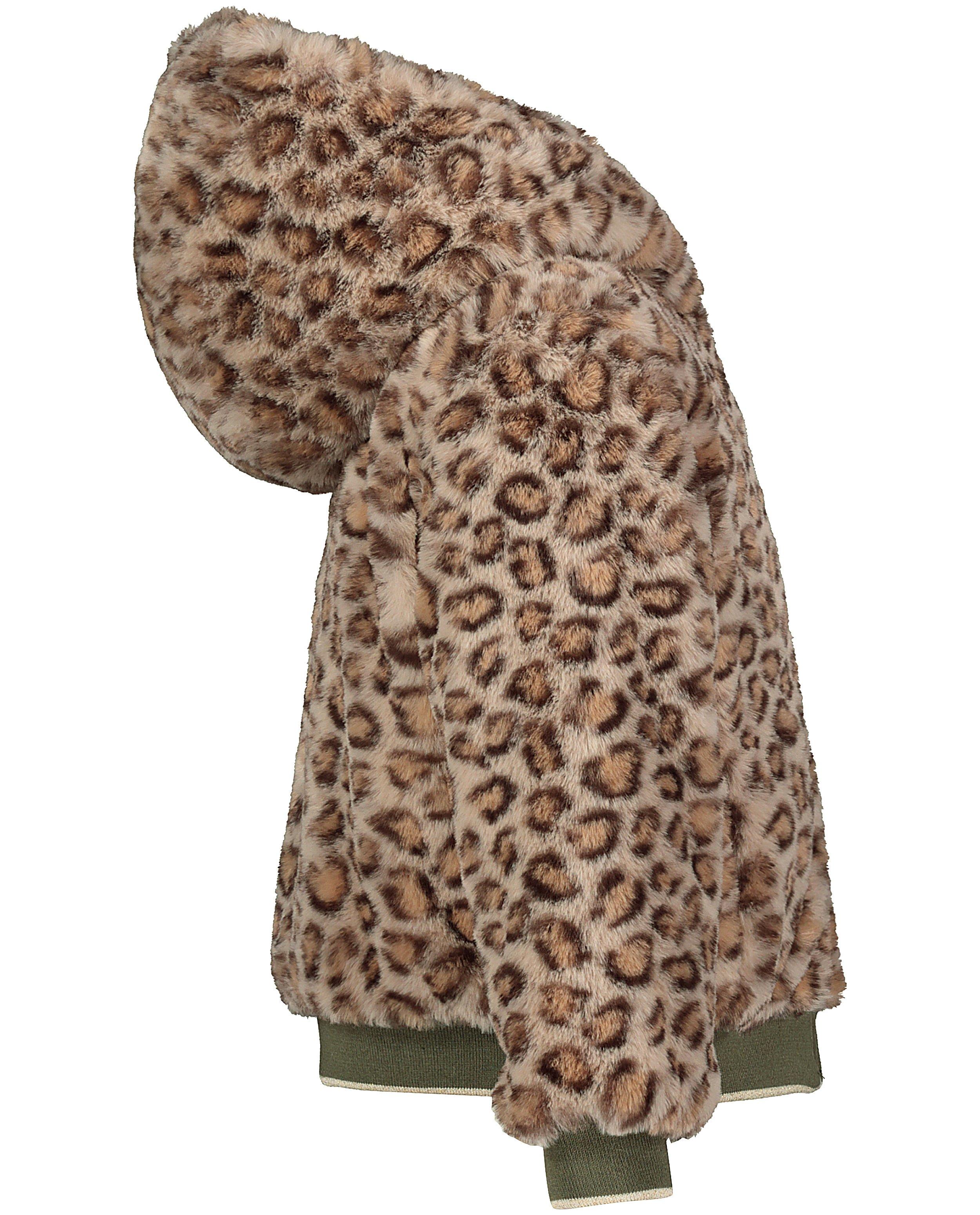 Poncho's en teddy's - Groen omkeerbaar jasje met pels