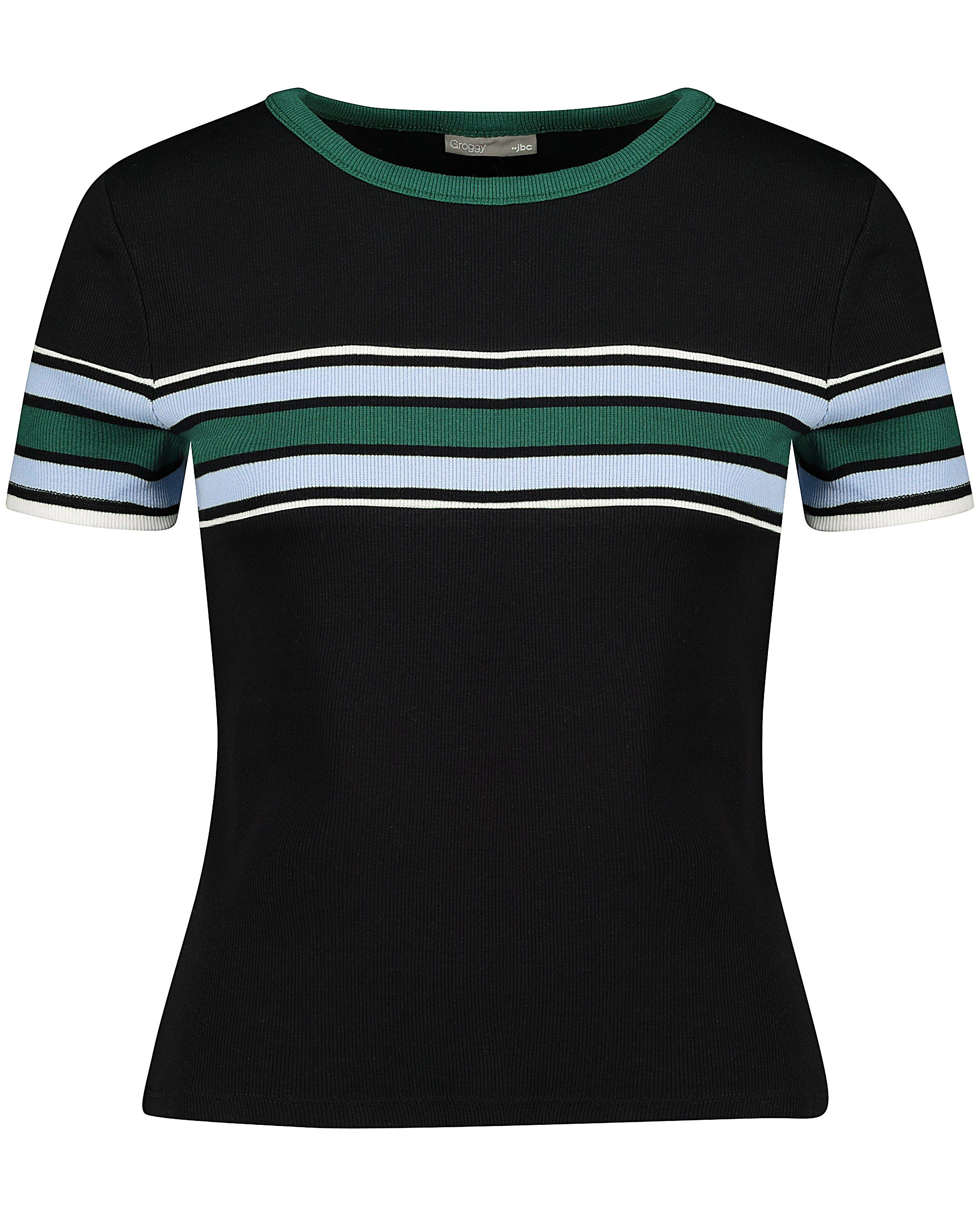 T-shirts - Zwart T-shirt met color block