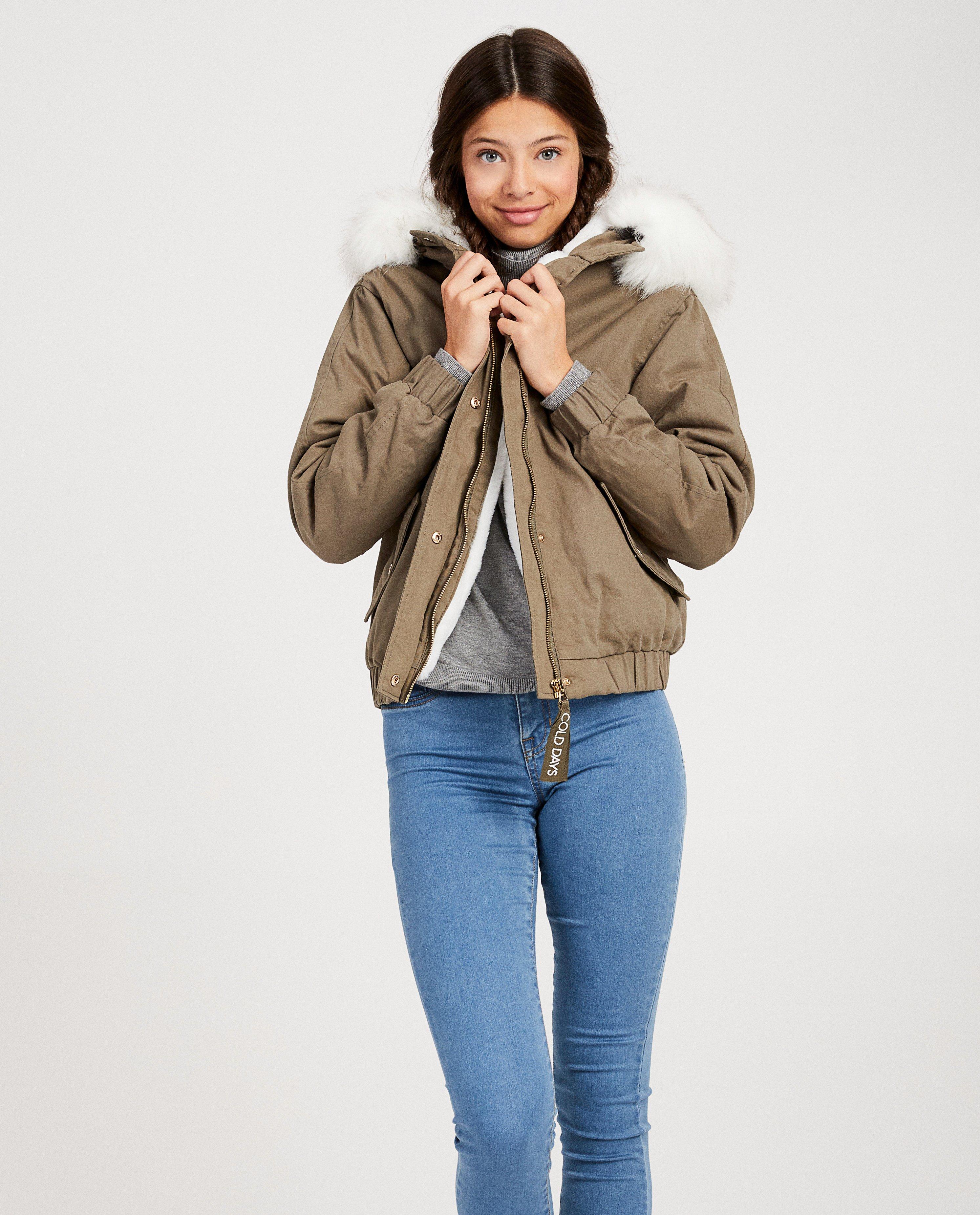 Parka's - Groene jas met witte pels