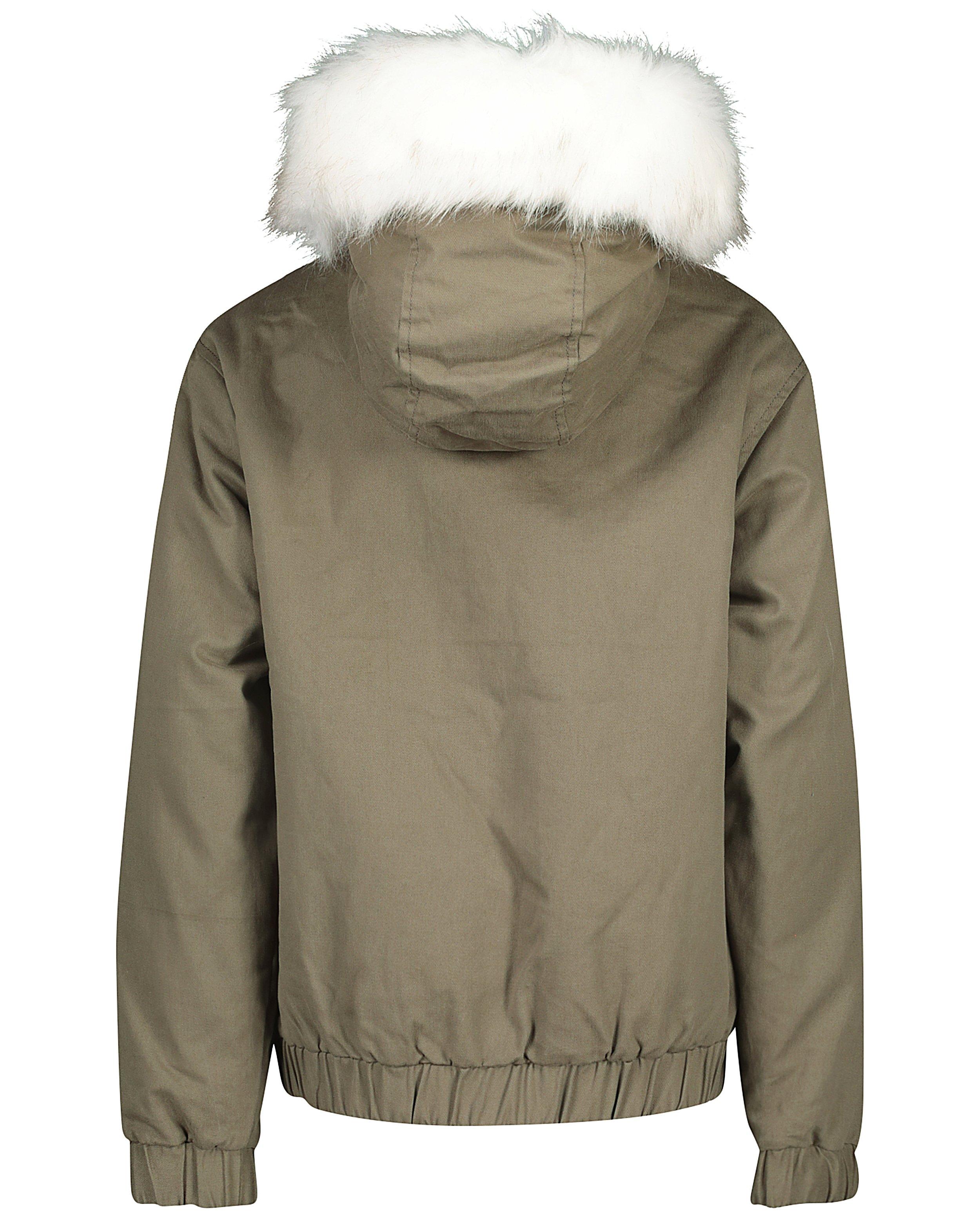 Parka's - Groene jas met witte pels