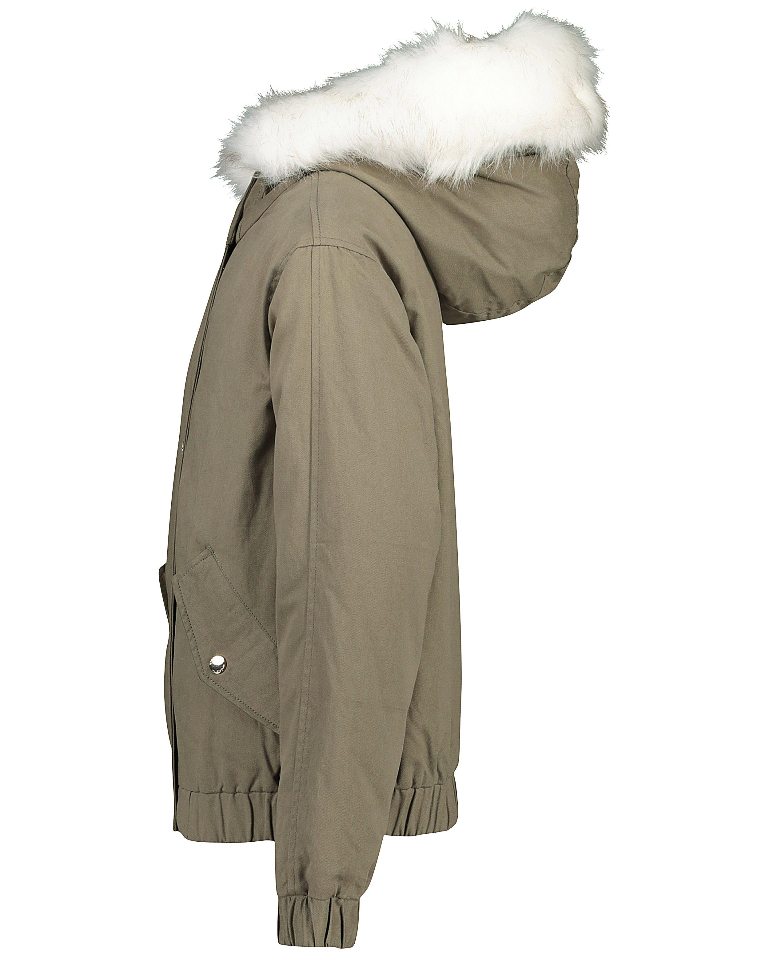 Parka's - Groene jas met witte pels