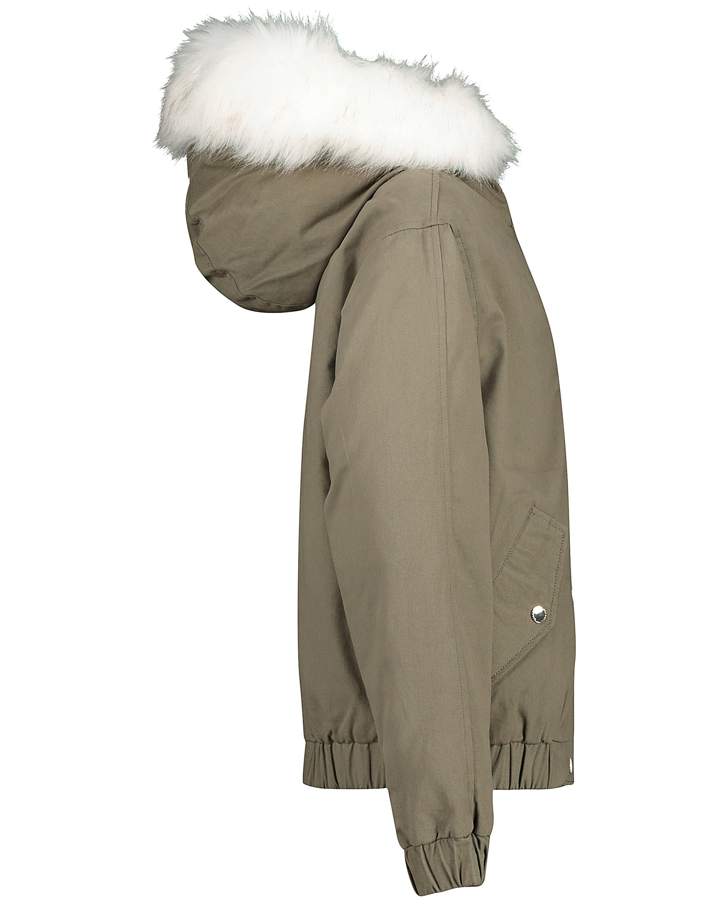 Parka's - Groene jas met witte pels
