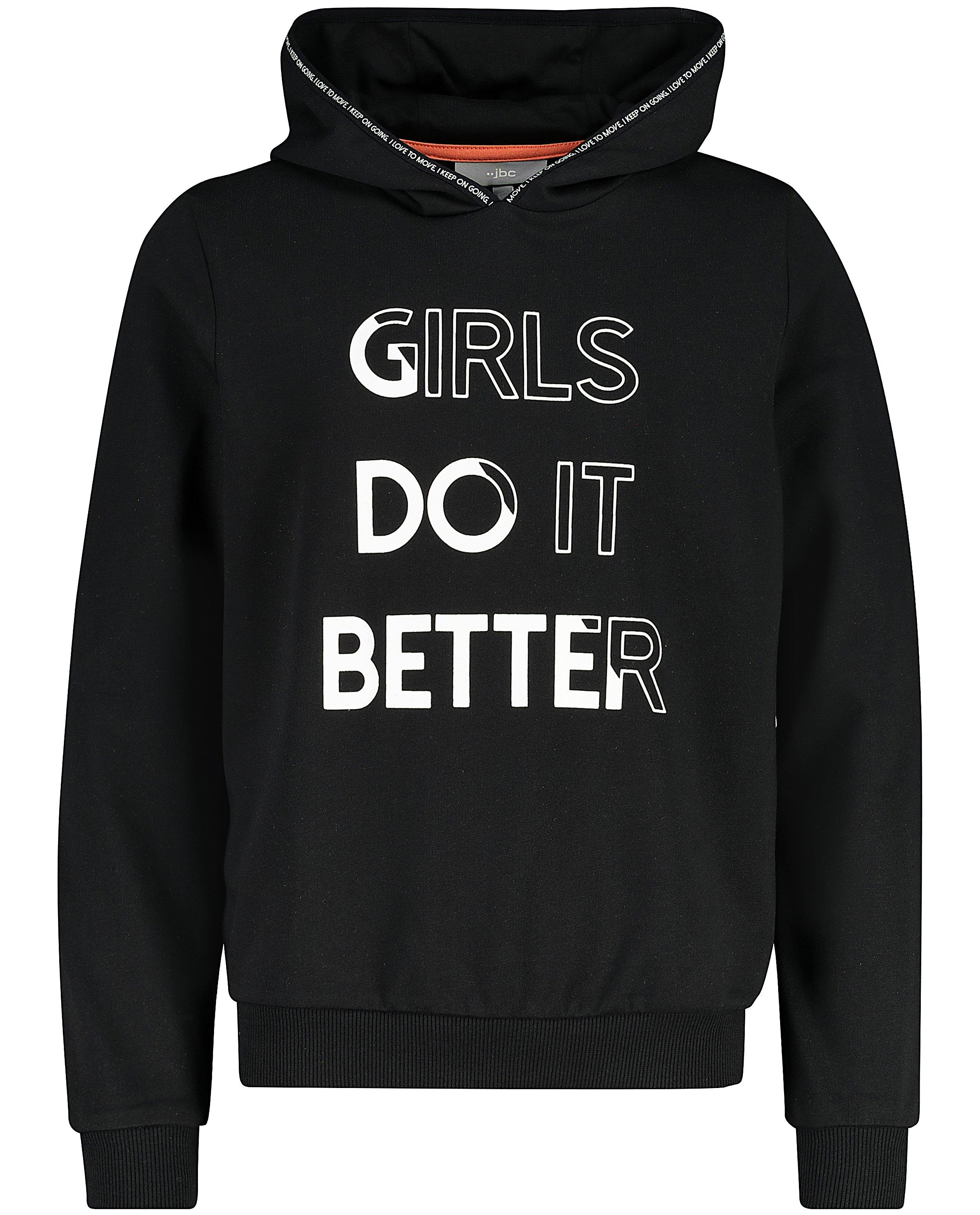 Sweaters - Zwarte hoodie met wit opschrift