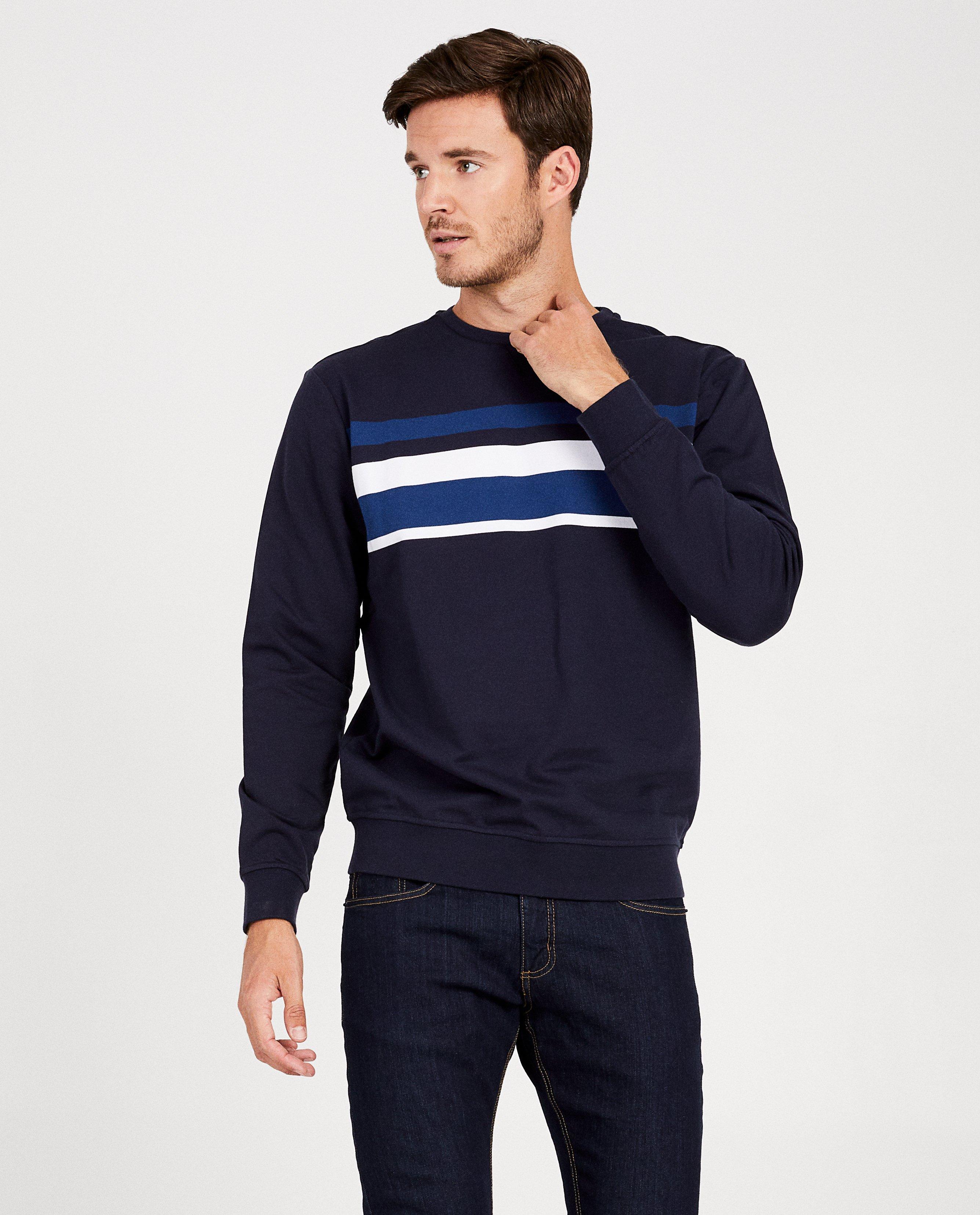 Sweats - Sweat bleu rayé
