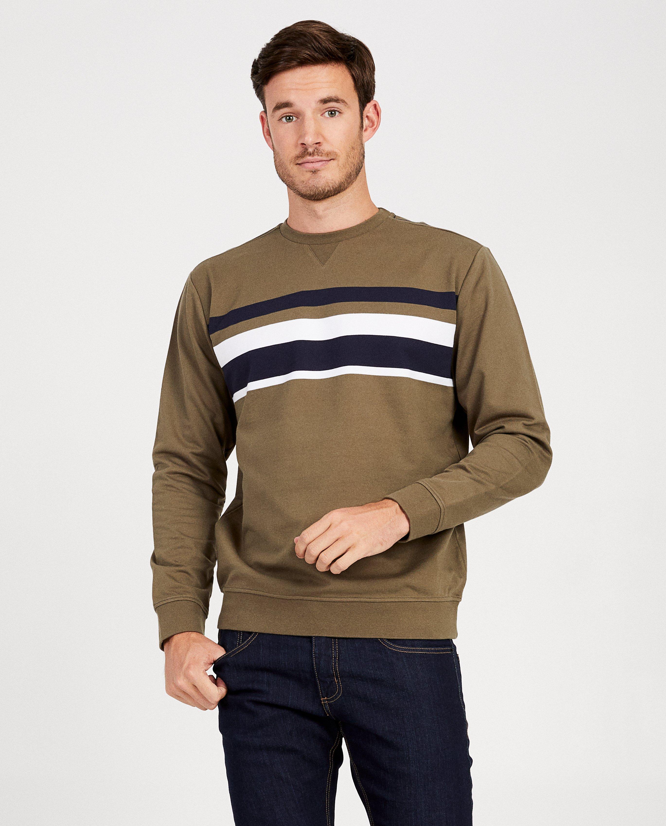Sweats - Sweat kaki rayé