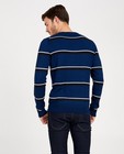 Truien - Blauwe pullover met strepen