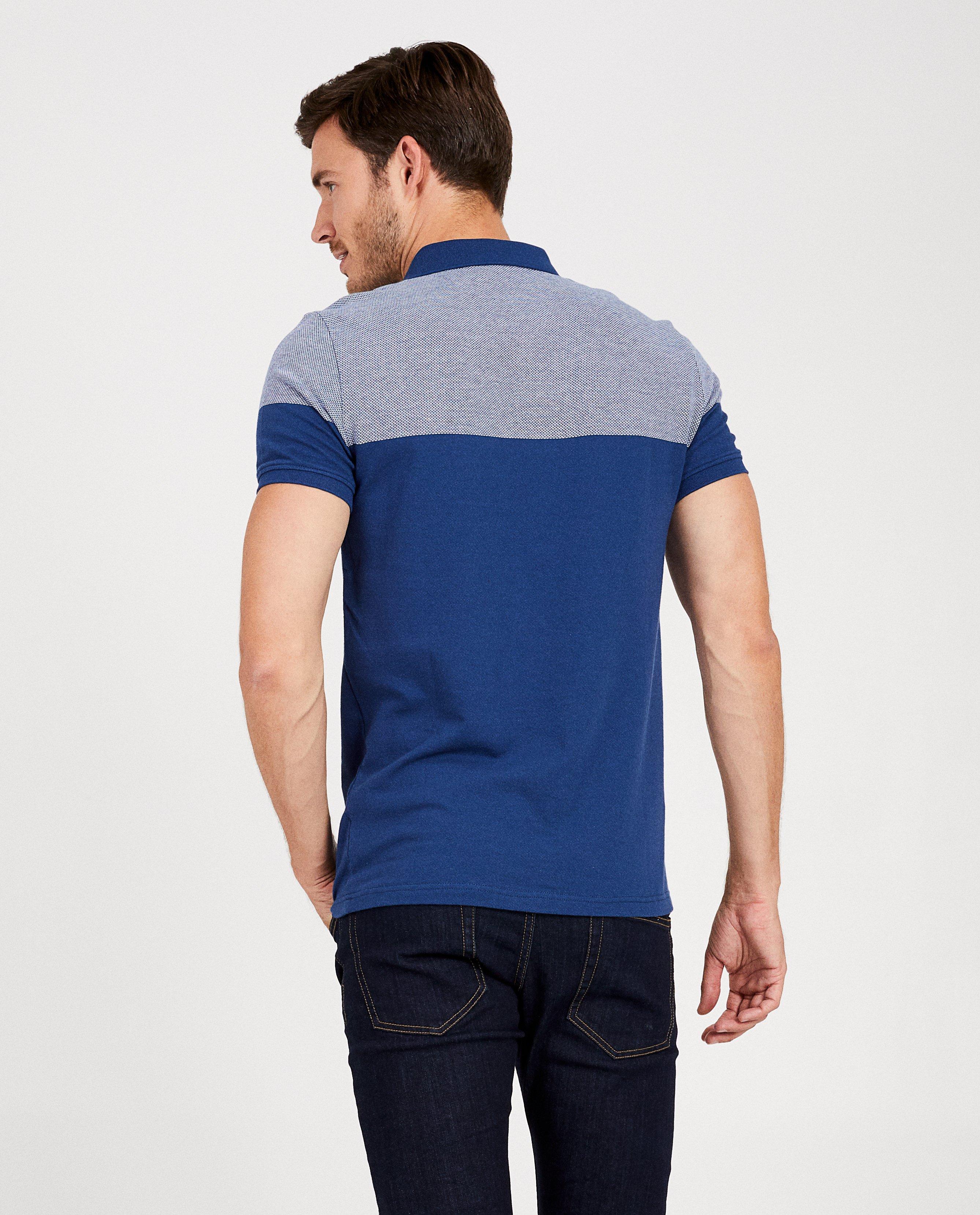 Polos - Polo bleu, imprimé blanc