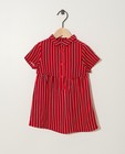 Rode jurk met strepenprint - van viscose - JBC