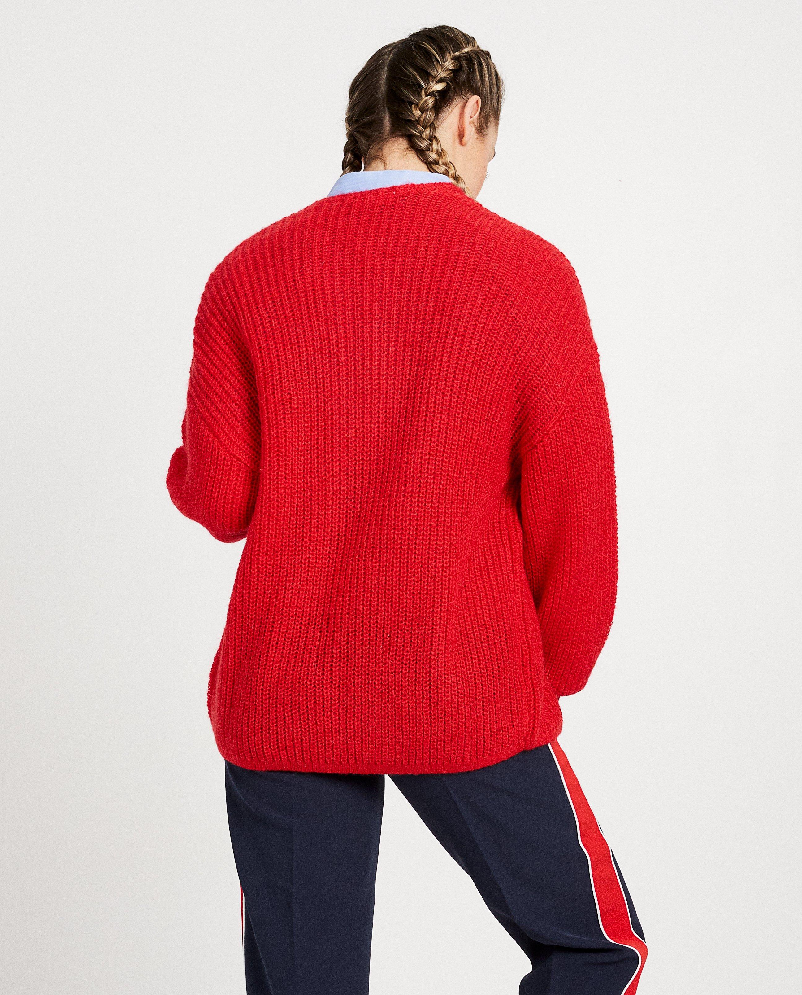 Cardigans - Rode cardigan van mohair