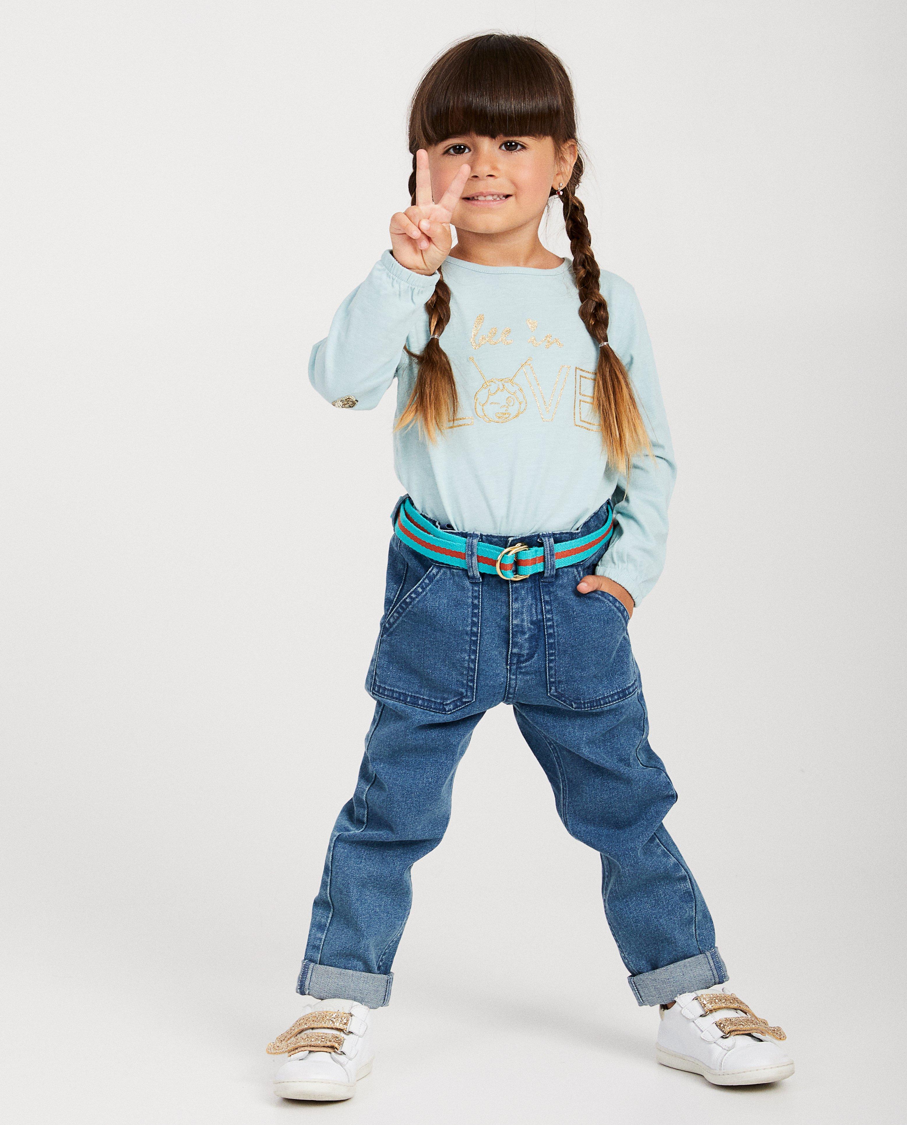 Blauwe jeansbroek met riem Maya - Denim - Maya