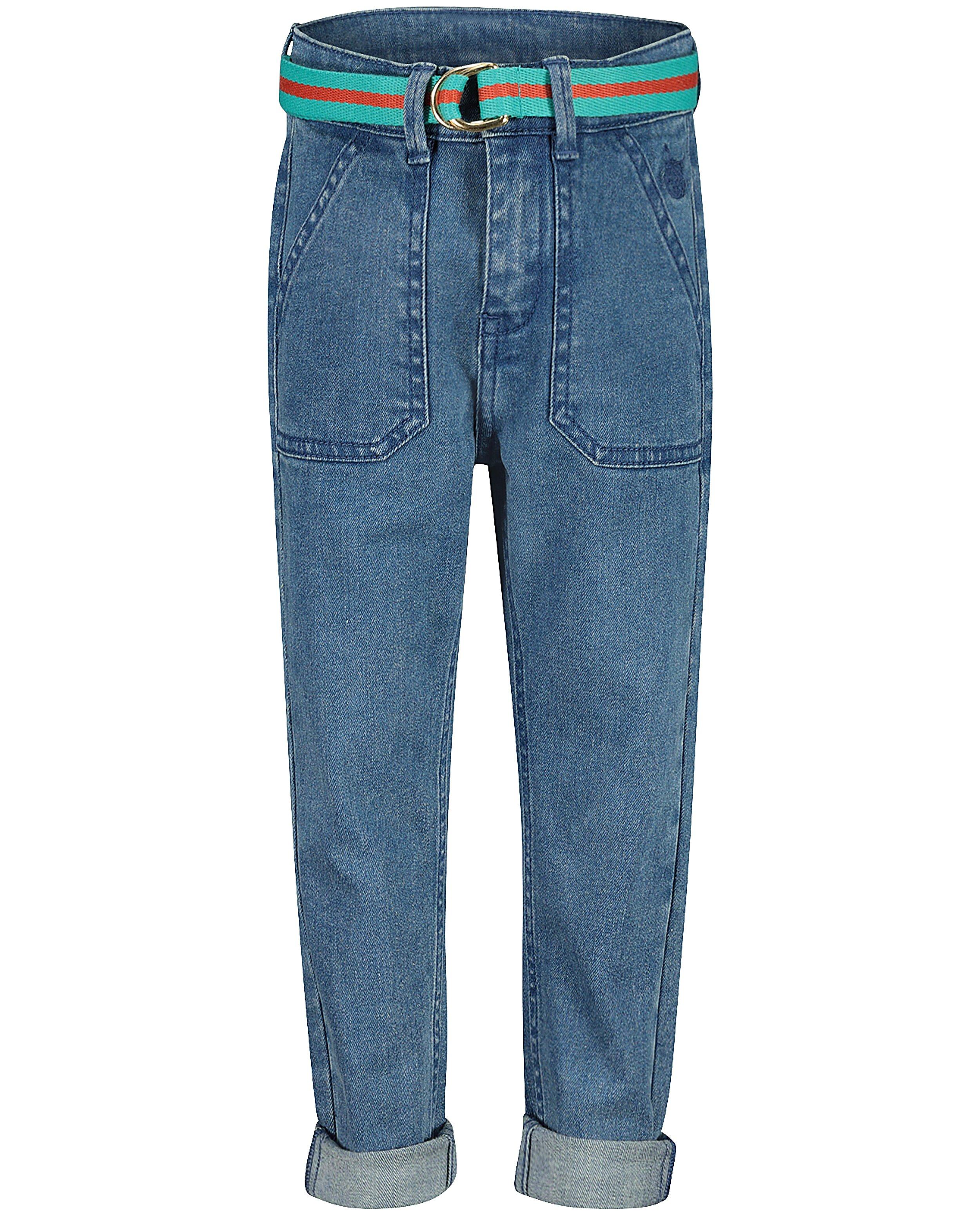Broeken - Blauwe jeansbroek met riem Maya