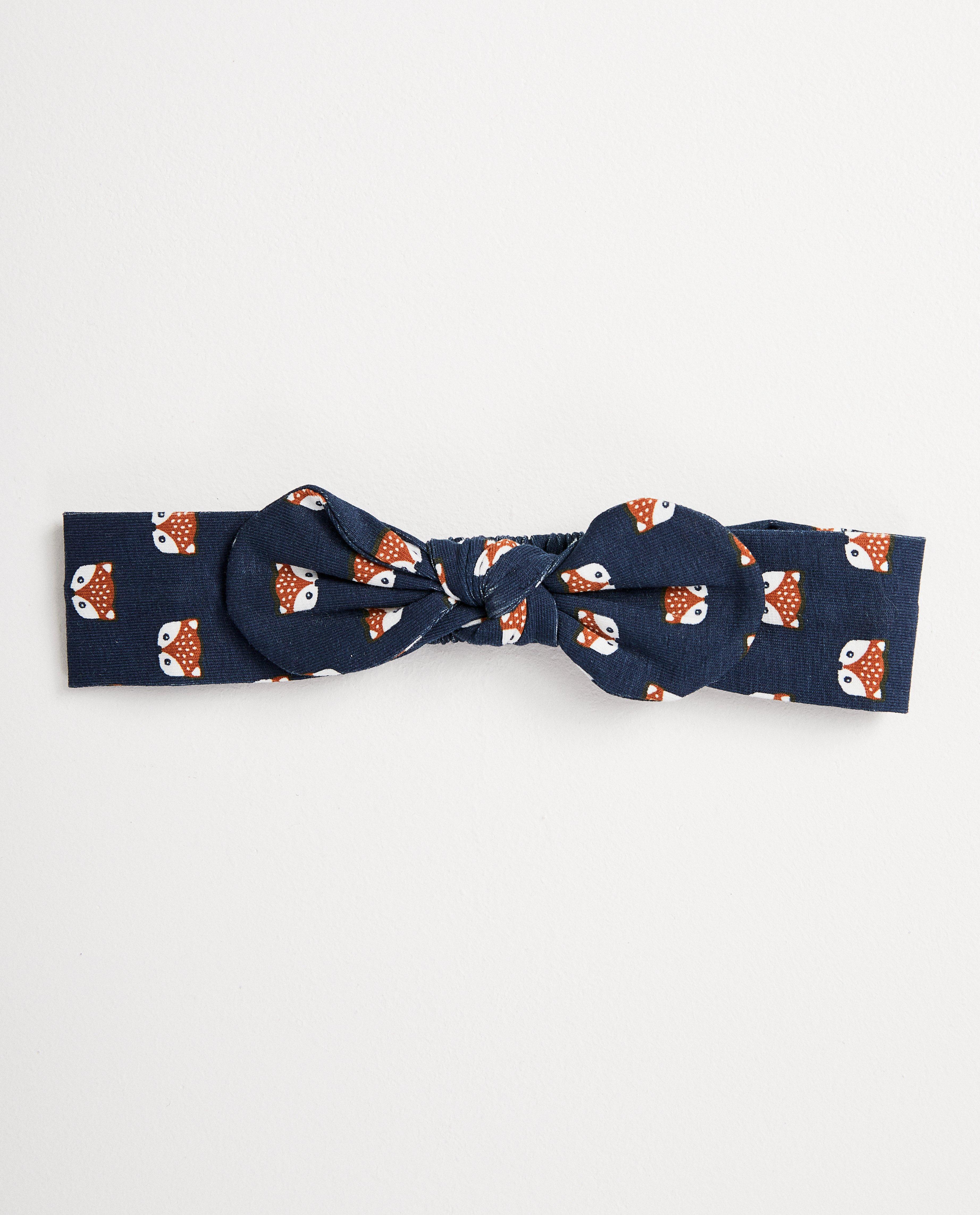 Bandeau bleu en coton bio - imprimé animal - JBC