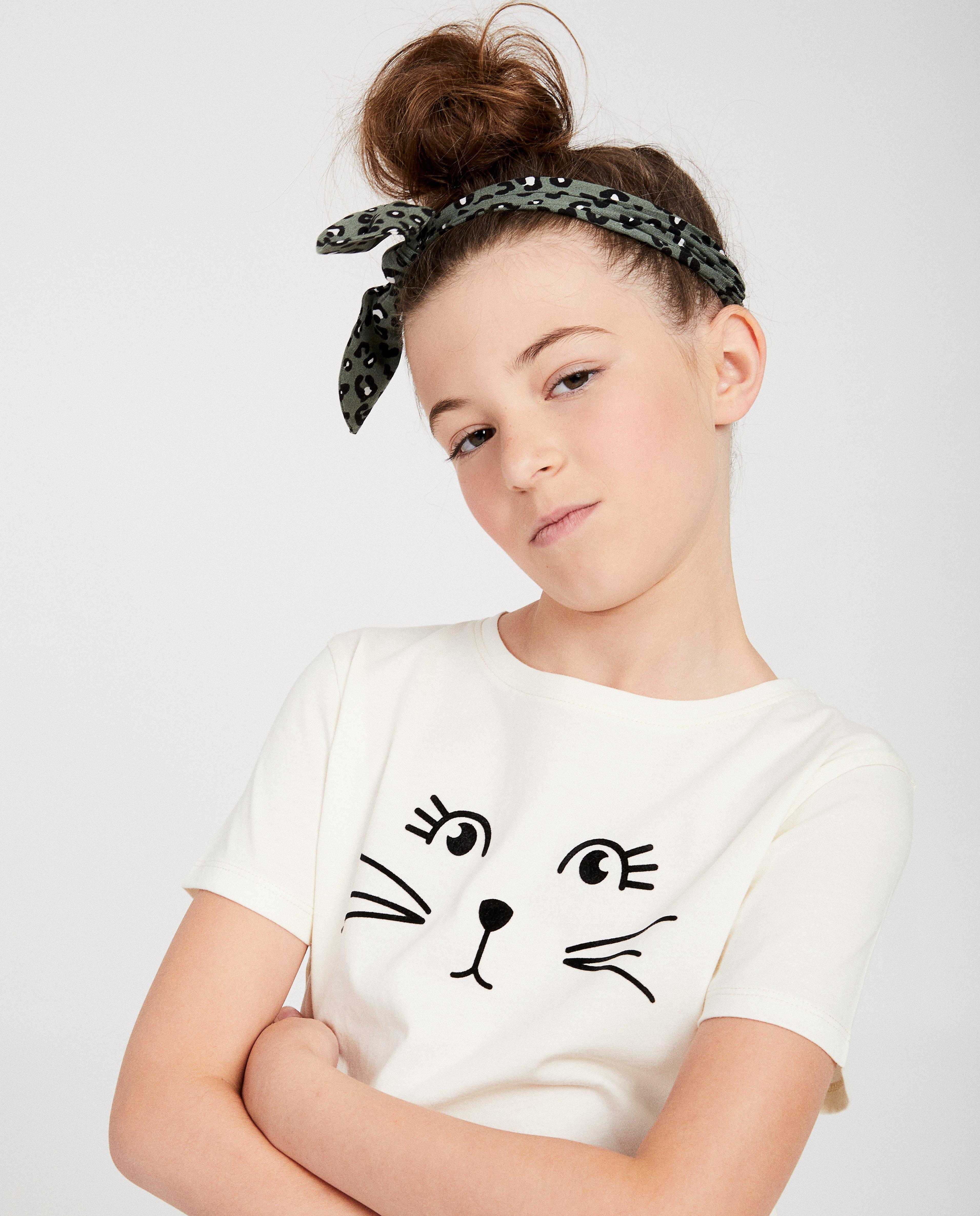 T-shirts - Wit T-shirt met katprint