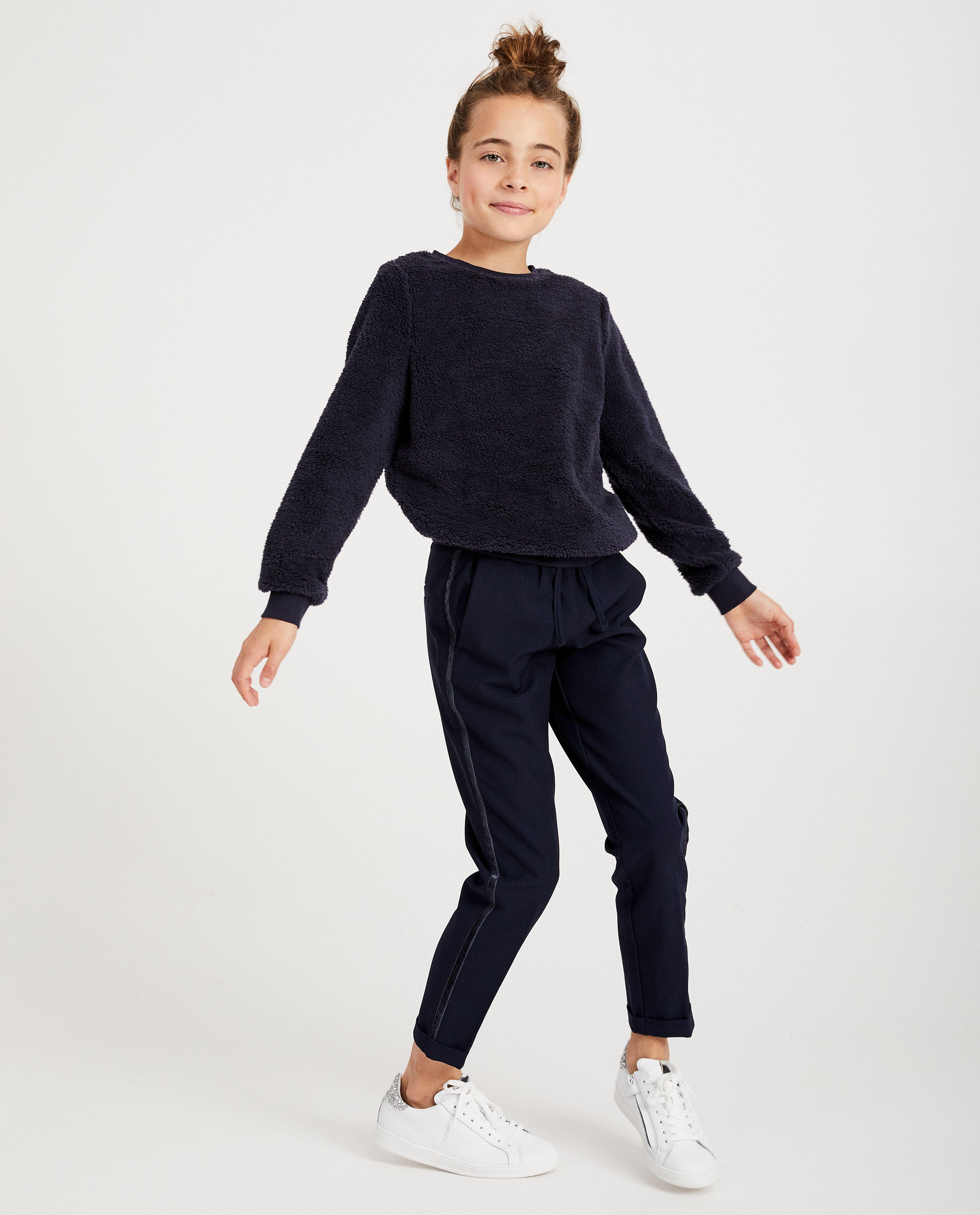 Blauwe fleece sweater - pluizig - JBC